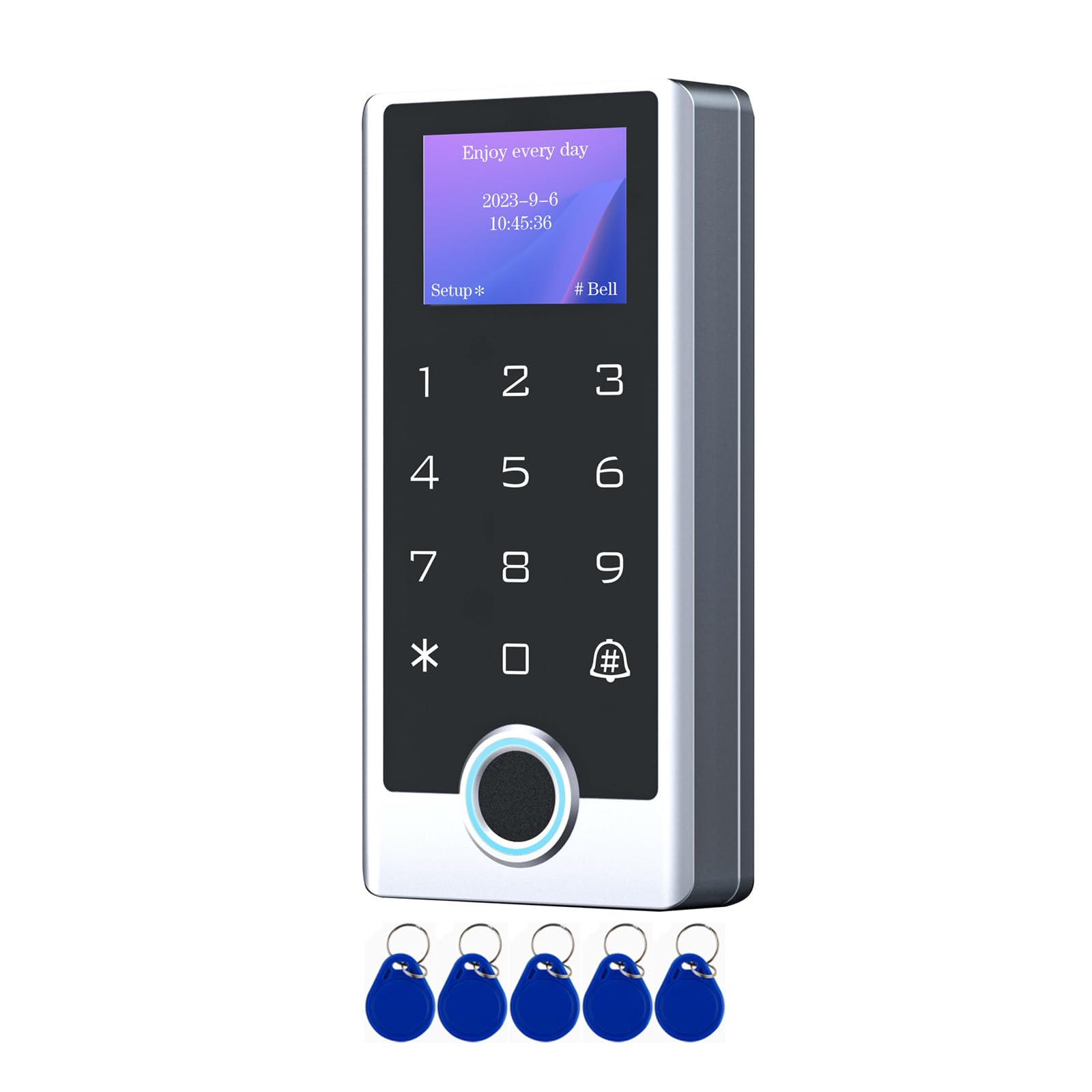 Fingerprint Door Access Control Keypad, Stainless Steel IP68 Waterproof LCD Display, Wiegand 26 Input/Output, RFID Card & PIN Co