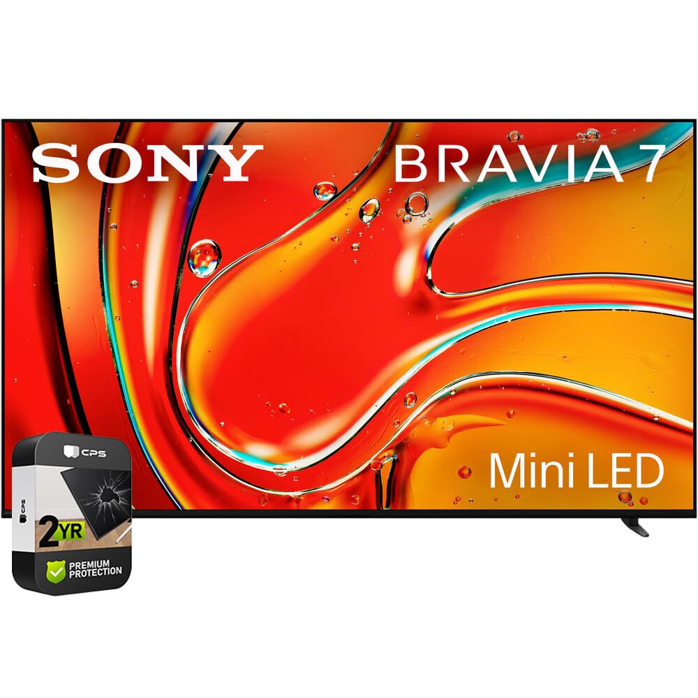Sony K55XR70 BRAVIA 7 55 inch 4K HDR Smart QLED Mini-LED TV 2024 Bundle with 2 YR CPS Enhanced Protection Pack