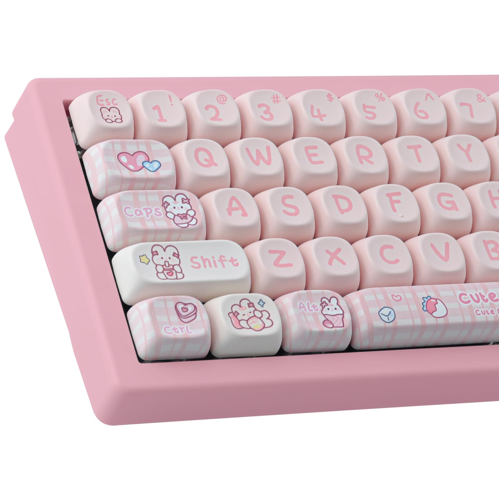 TYRIXKI PBT 148 Keys Cute Keycaps DyeSublimation Bunny Keycaps