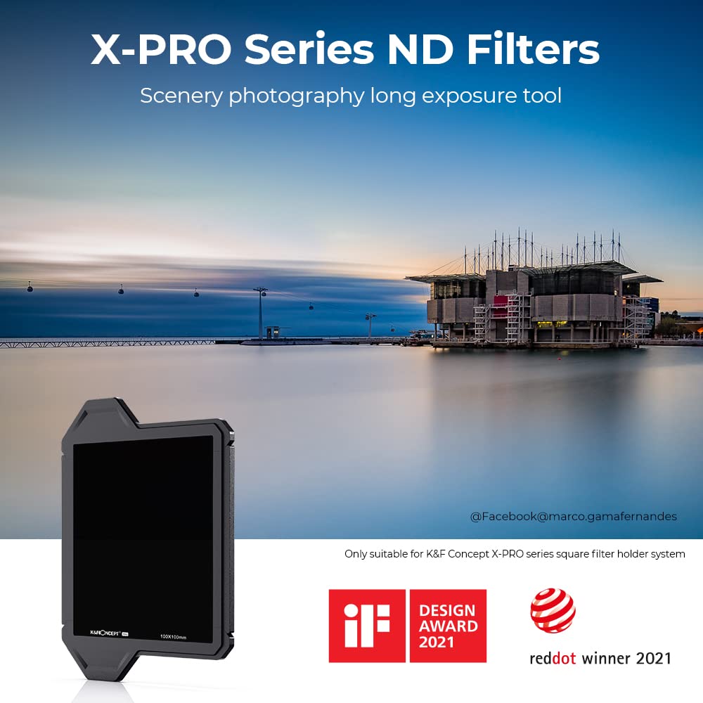 K&F Concept 100X100Mm X Pro Square Nd1000 (Filter Fixed 10 Stops) Square Neutral Density Filter With 36 Multi Coated For Camera