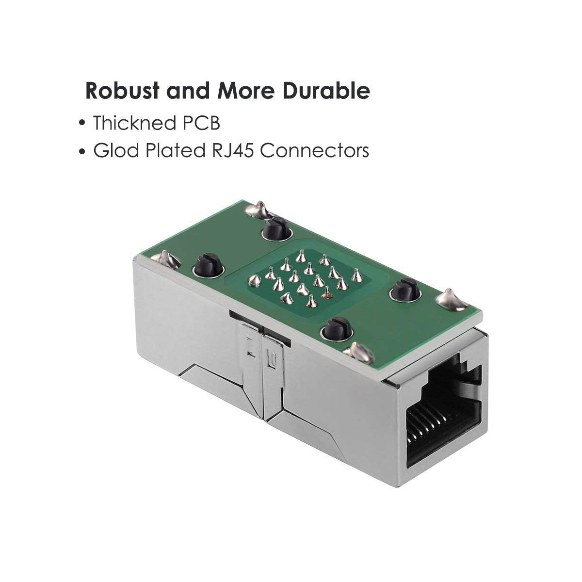 Pluspoe Rj45 Network Coupler, 2 Pack Ethernet In Line Lan Connector Plugs For Cat5 Cat5E Cat6E Cat7 Cable Extender Female To Female (White)