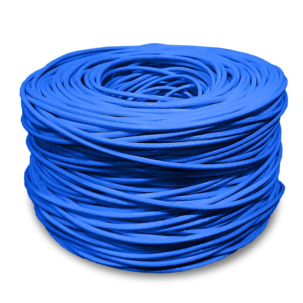 Solidlink   Sl601N Cat5E 1000Ft Utp Solid Conductor Cable 24Awg Lan Network Ethernet Rj45 Wire, Blue (Sl601),