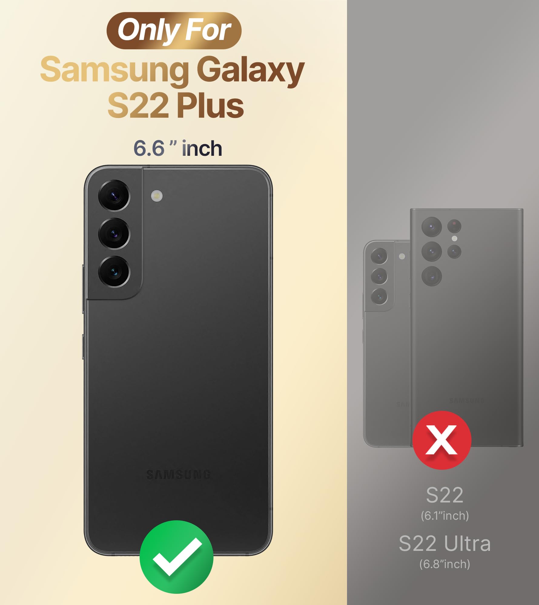 Xyz For Galaxy S22 Plus Case With Stand, For Samsung Galaxy S22 Plus Case With Double Ring, Women Girls Bling Luxury Protective