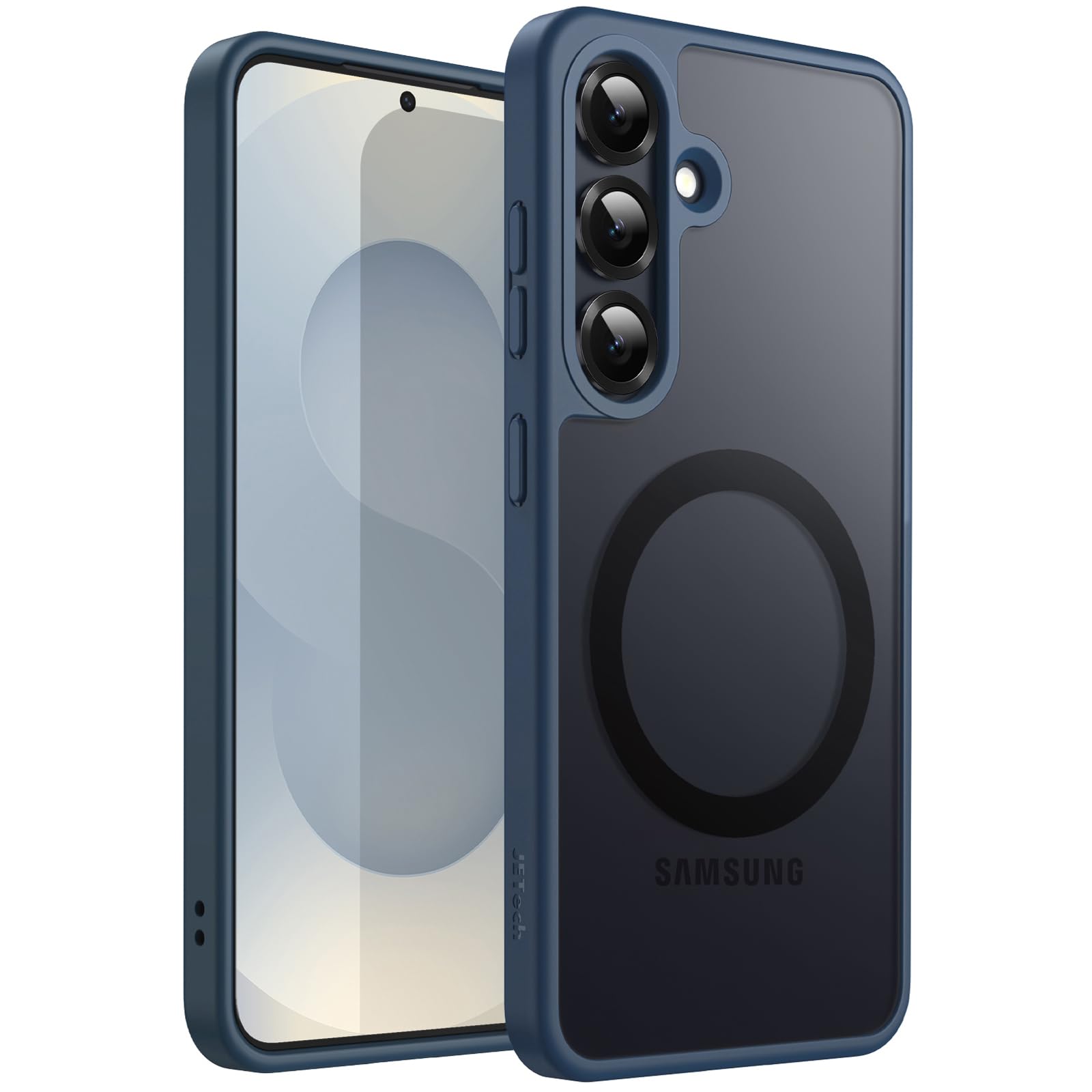 JETech Magnetic Case for Samsung Galaxy S25 Plus 5G, Compatible with MagSafe, Translucent Matte Back Shockproof Phone Cover (Sto