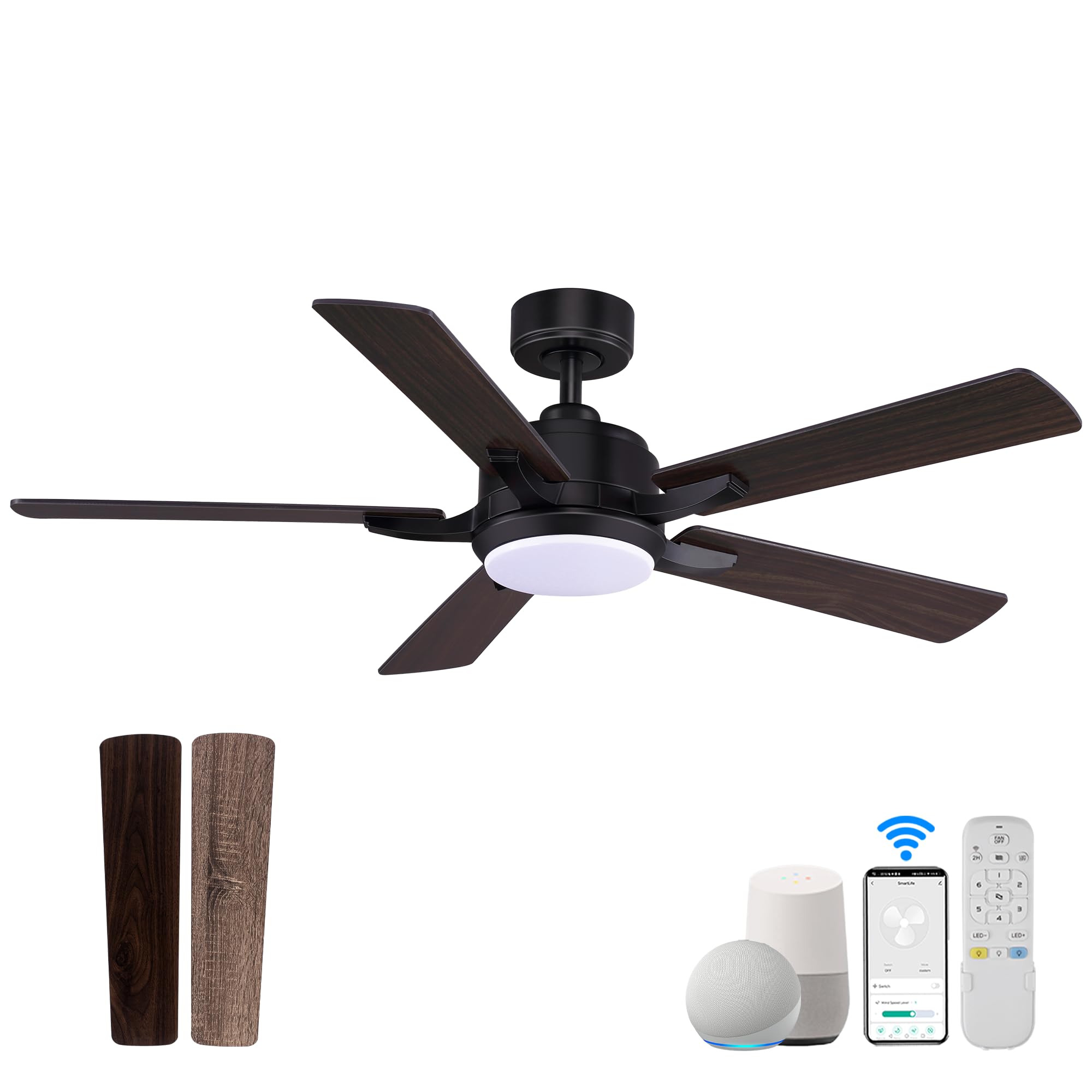 cumilo 52    Smart Ceiling Fanswith Lights Remote Control,Quiet DC Motor,Outdoor Indoor Modern Farmhouse Ceiling Fan work with A