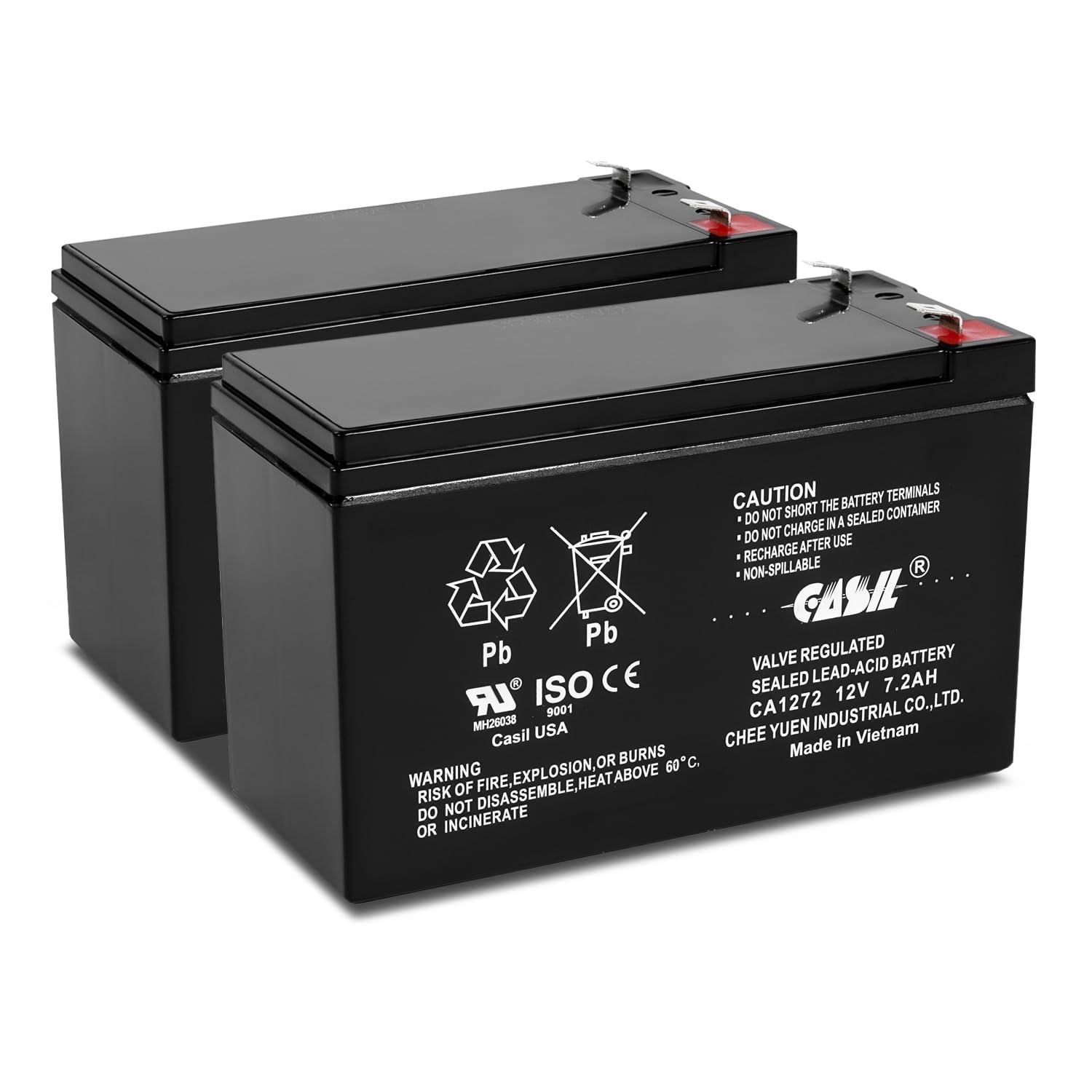 Casil 12V 7.2Ah Razor Replacement Battery Compatible With E200S, E225, E300, E300S, E325 2 Pack