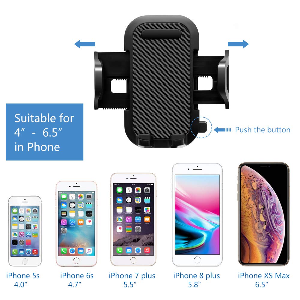 Sonkir Car Phone Mount, Dashboard & Windshield Cell Phone Holder Stand With One Touch Design 360 Rotation For All Smartphones