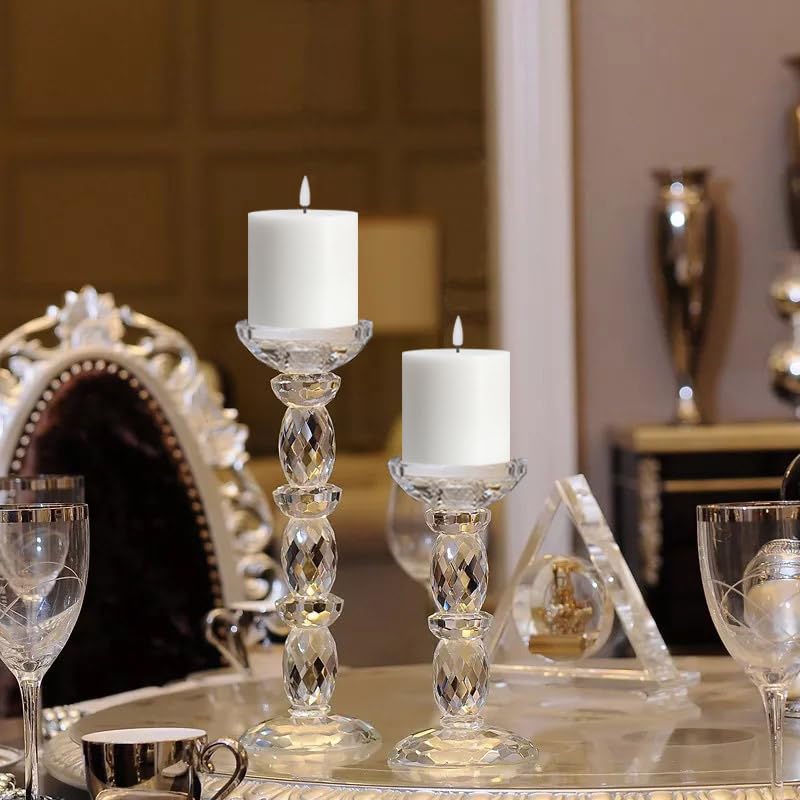 Volnyus Flameless Candles Set Of 2 (3X3 Inch) Flickering Led Real Wax Candles Battery Operated With Remote Control Timers For Fi