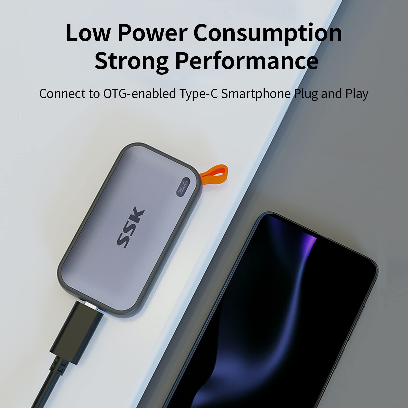 Ssk External Ssd 250Gb, Usb C Ssd External Solid State Drives Up To 1050Mb/S, Portable Ssd Usb 3.2 Gen2 For Iphone 15/Pro, Windows, Mac, Android Phones And Tablets