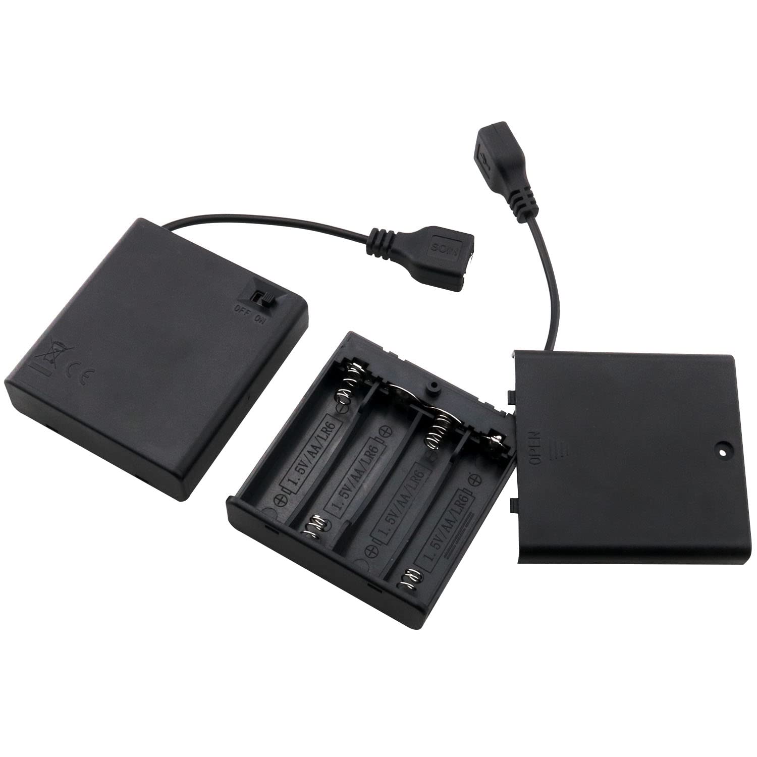 Jjhxsm Usb Female Socket 4 Aa Battery Case Box Holder With On Off Switch