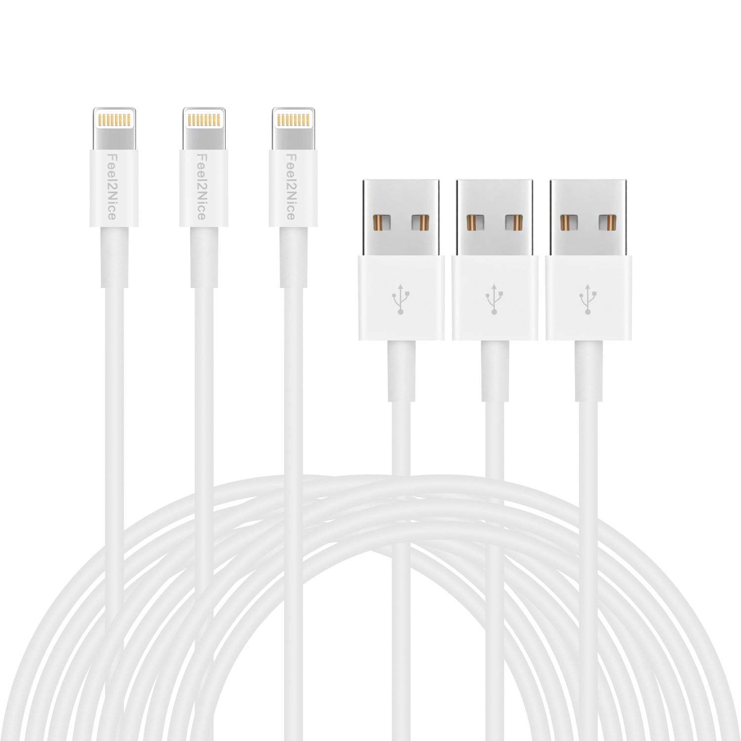 [ Mfi Certified ] 5Pack 10Ft Iphone Charger Cable, Long Lightning Cable 10 Foot, High Fast 10 Feet Iphone Charging Cable Cord Connector For Iphone 12 Mini 12 Pro Max 11 Pro Max Xs Xr X 6 Airpods