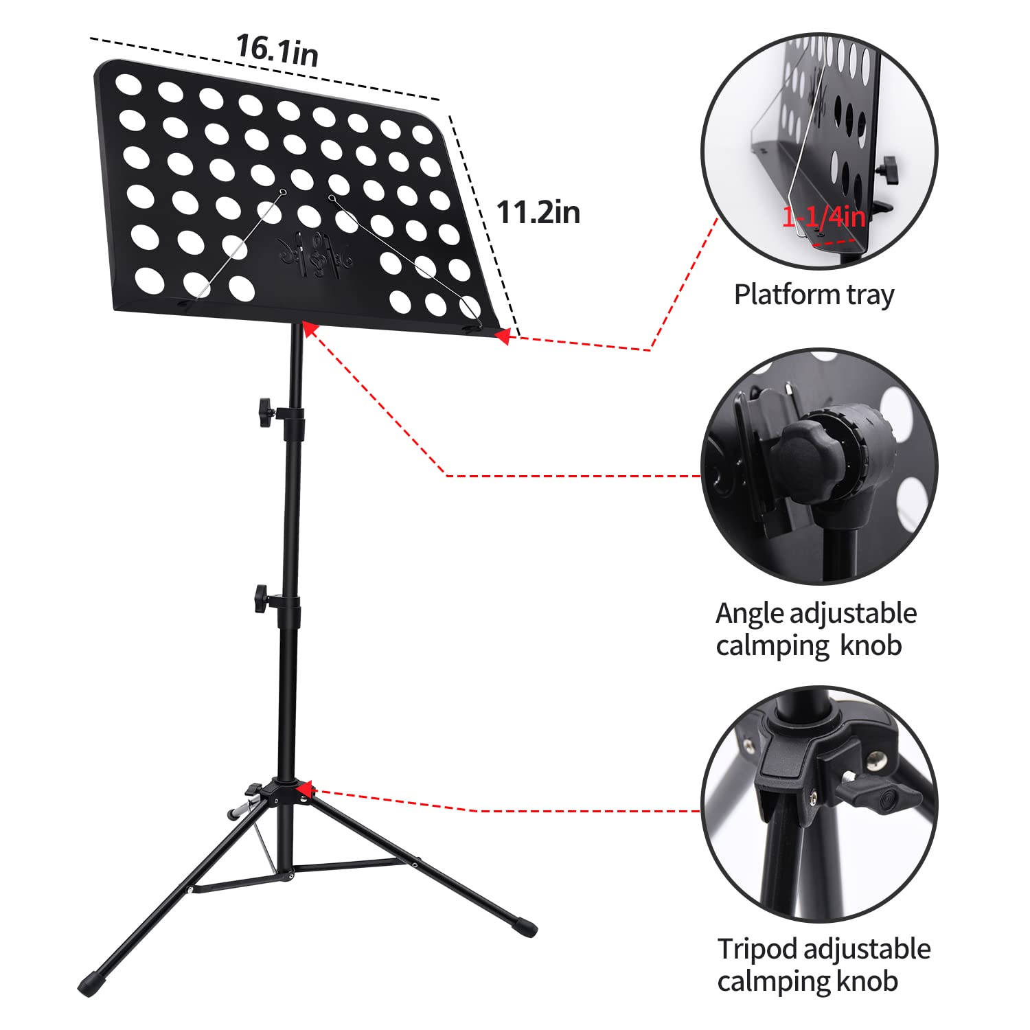1/2/3 Pack Sheet Music Stand, Adjustable Music Stand With Carrying Bag, Professional Music Book Holder Music Sheet Clip Holder F