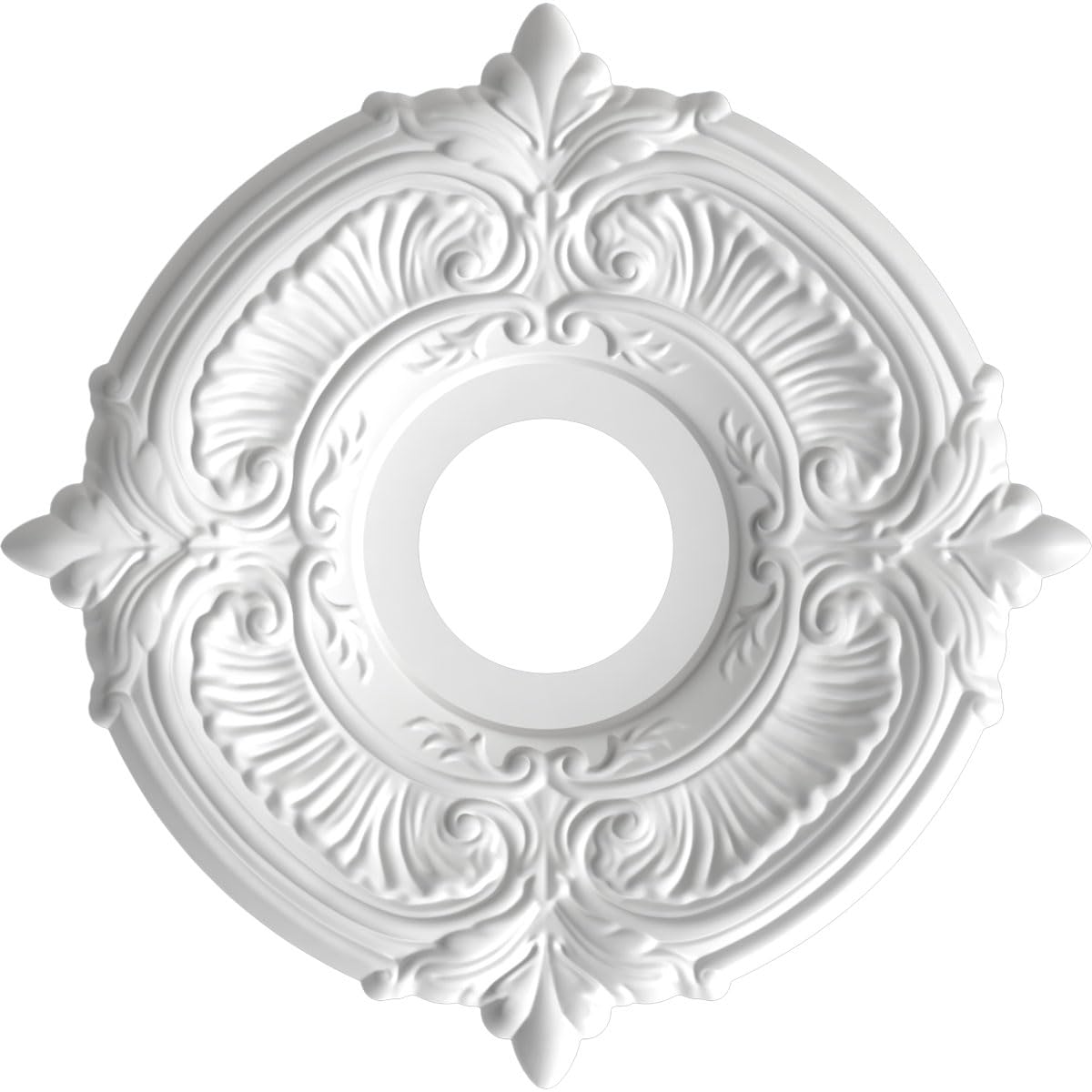 Ekena Millwork Cmp13Atcab Attica Thermoformed Pvc Ceiling Medallion (Fits Canopies Up To 5''), 13''Od X 3 1/2''Id X 3/4''P, Meta