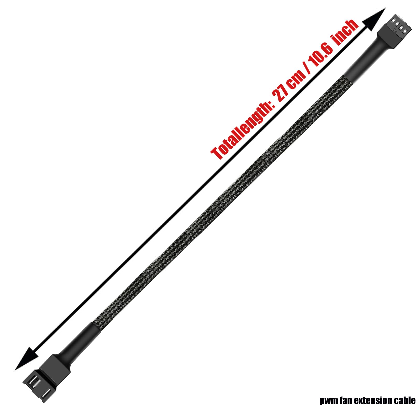 Skineat 10.6'' Pwm Fan Extension Cable,4 Pin Fan Extension Cable,Cable Extension Pc,Pc Fan Extension Cable, Pwm Fan Extension Ca