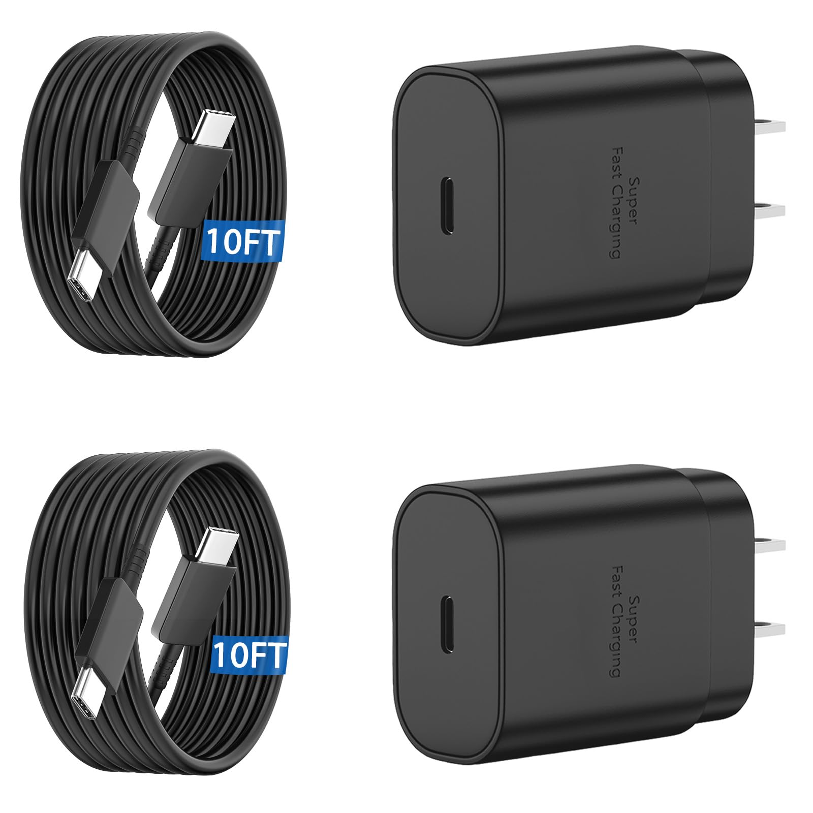 Type C Charger Fast Charging 10FT Cord 25W Samsung Super Fast Charger Android Phone Charger Block for Samsung Galaxy S25/S25 Ult