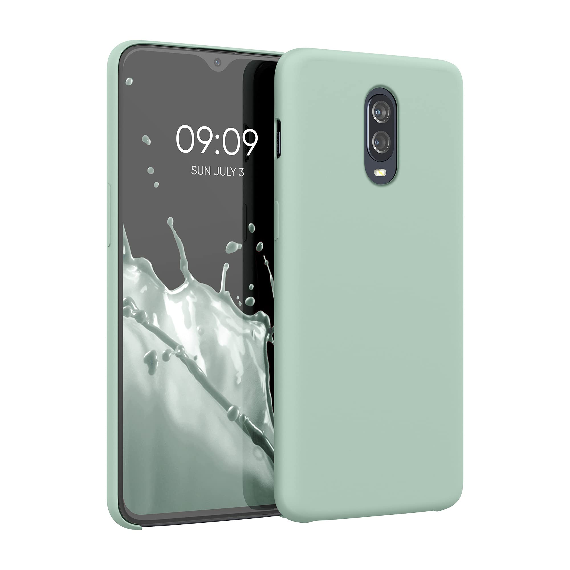 Kwmobile Case Compatible With Oneplus 6T Case   Tpu Silicone Phone Cover With Soft Finish   Cool Mint