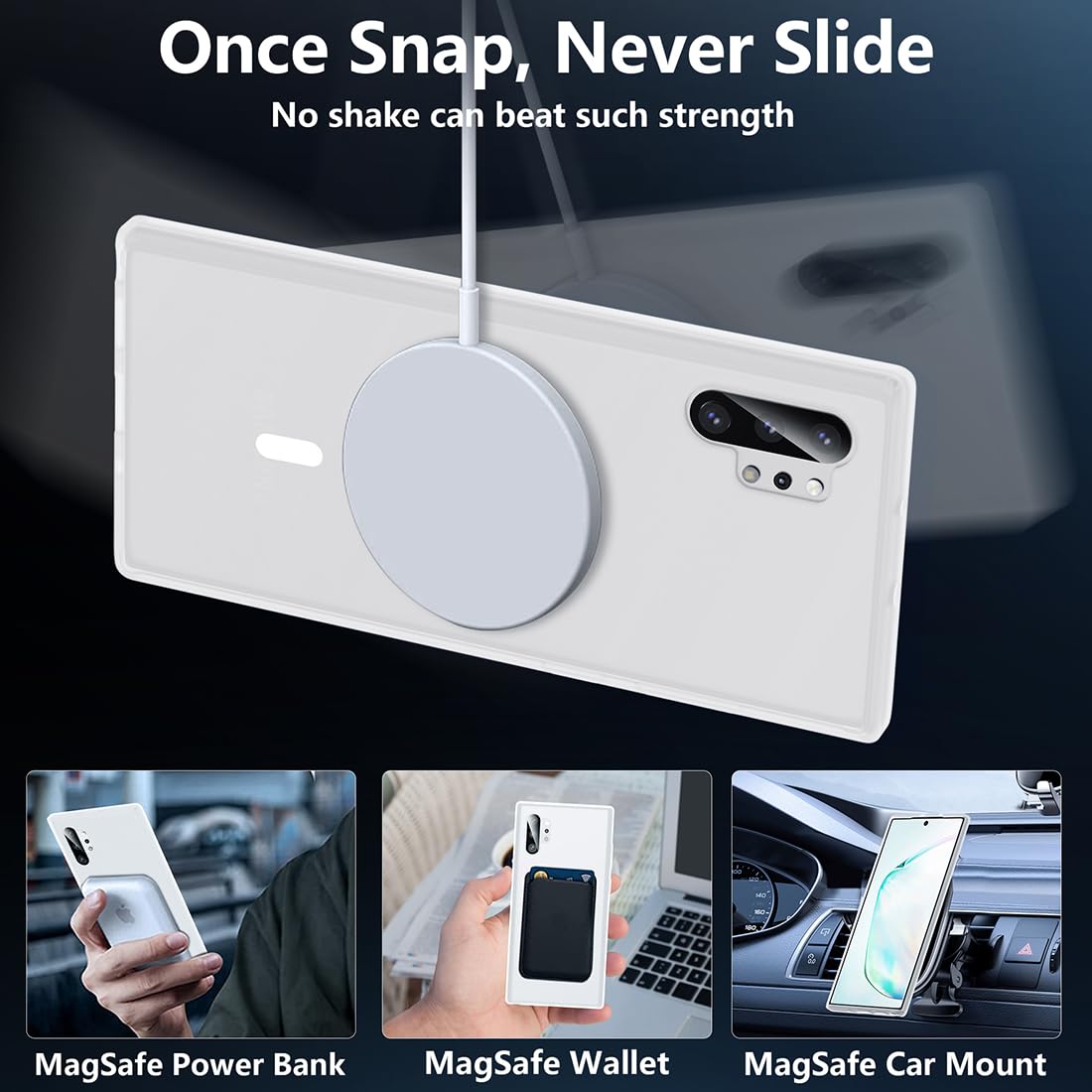 Tianniuke Magnetic Case For Samsung Galaxy Note 10 Plus, Translucent Matte Anti Fingerprint,Compatible With Magsafe,Slim Fit Sho