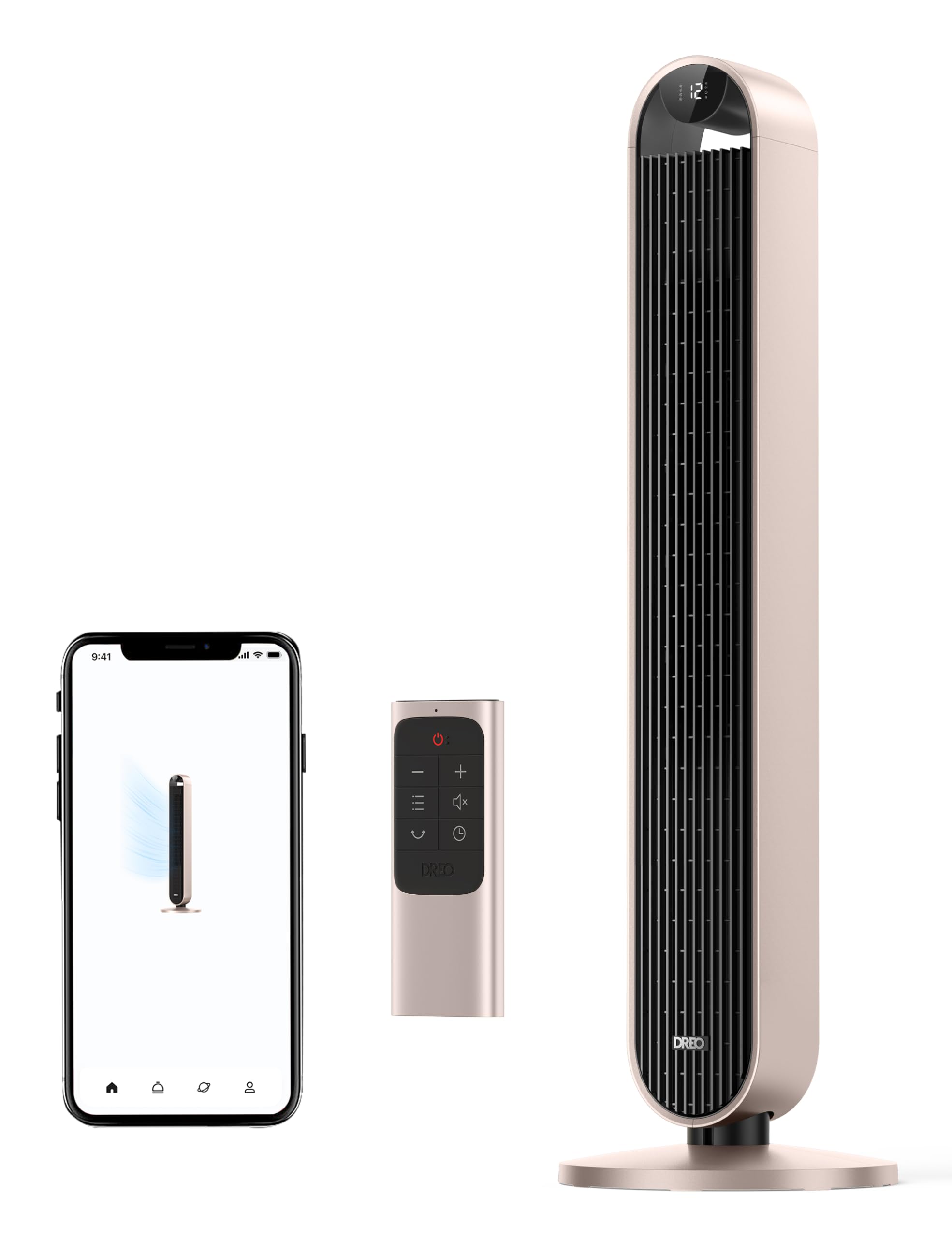 Dreo Smart Tower Fan Voice Control, 120 Oscillating Fan Works With Alexa/Google/App/Remote, 42 Inch, 25Db Quiet Dc Bladeless Fan