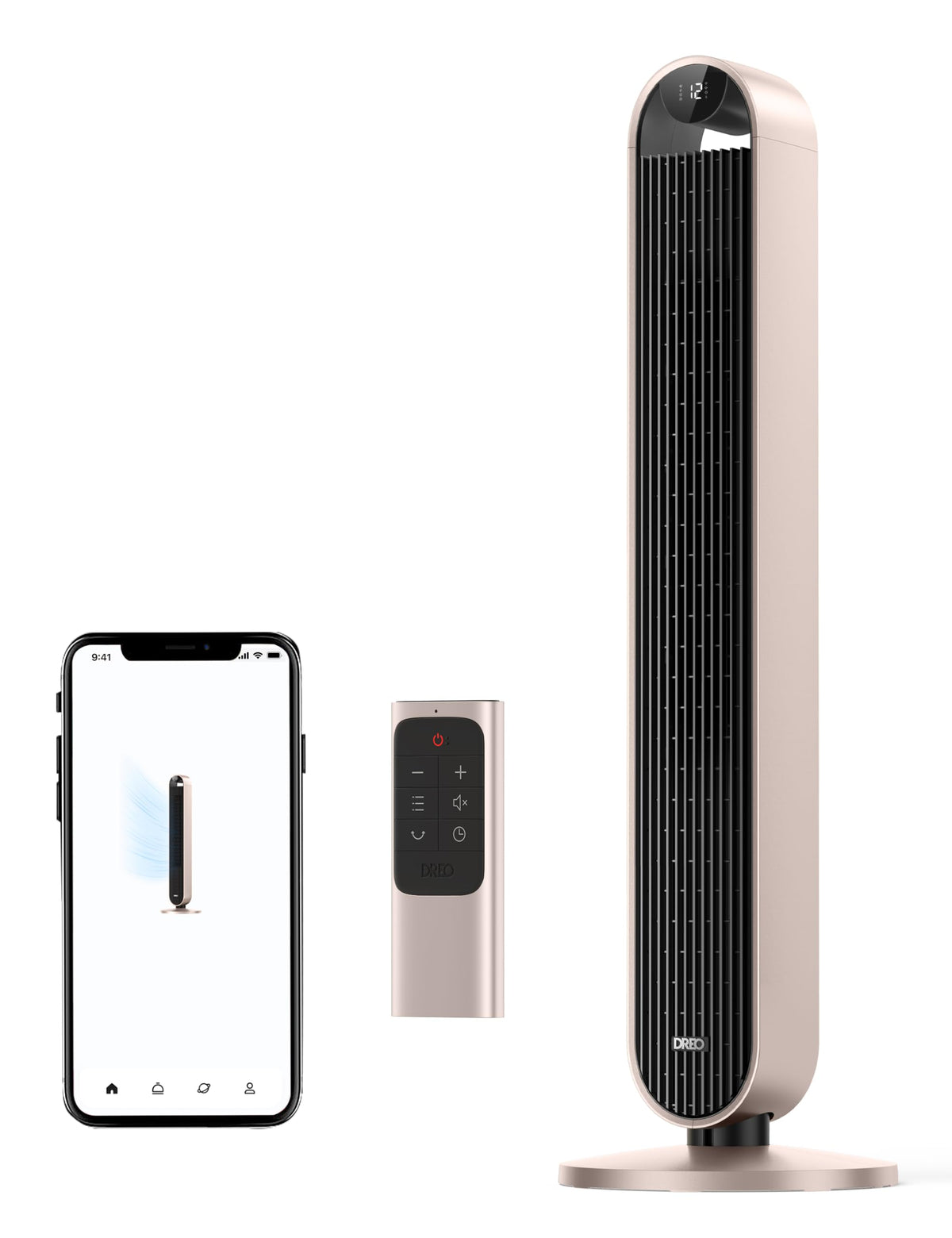 Dreo Smart Tower Fan Voice Control, 120 Oscillating Fan Works With Alexa/Google/App/Remote, 42 Inch, 25Db Quiet Dc Bladeless Fan