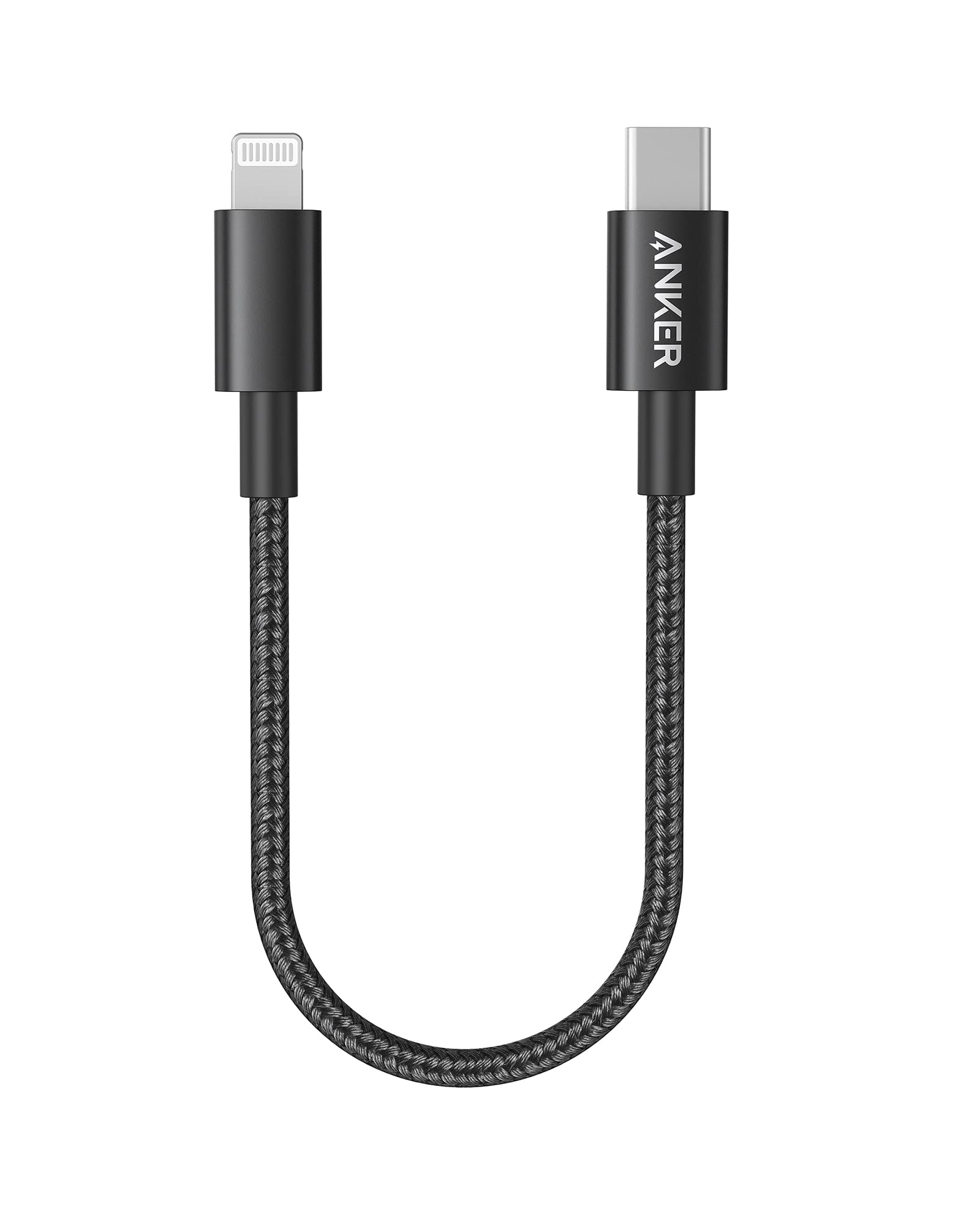 Anker New Nylon USB C to Lightning Cable, Apple MFi Certified for iPhone 14 Series, and More (1FT, Black)