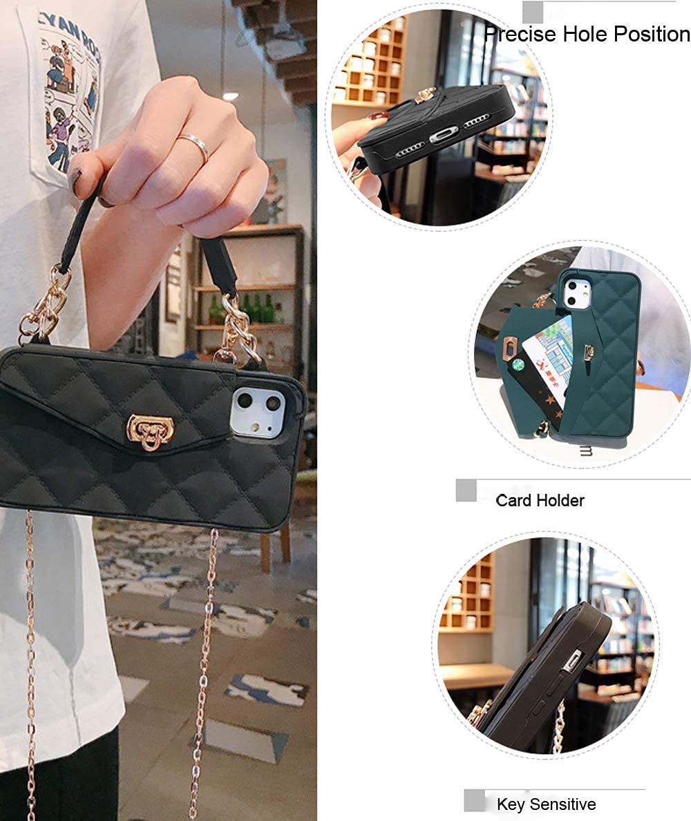 Yatchen For Iphone 7/8/Se2 Wallet Case,Crossbody Phone Case With Lanyard Strap Cute Wallet Case Flip Folio Credit Card Holder So