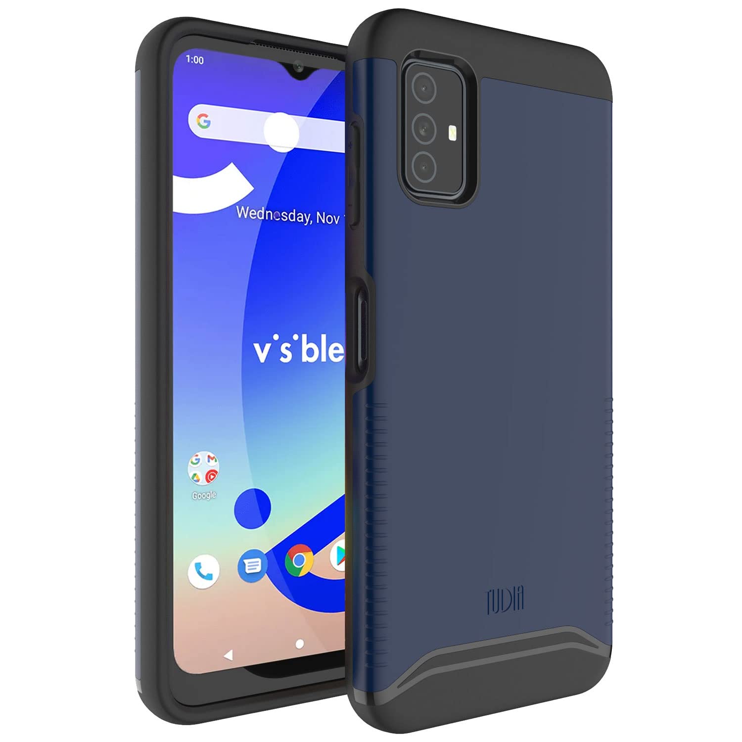 TUDIA DualShield Designed for Visible Midnight Phone Case, [Merge] Shockproof Military Grade Dual Layer Heavy Duty Slim Tough Pr