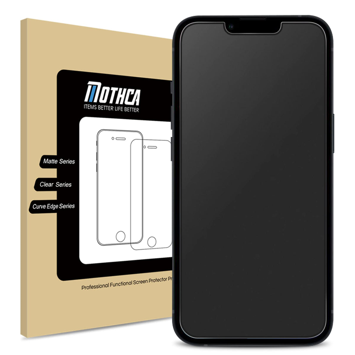 Mothca Matte Glass Screen Protector For Iphone 13 Mini Anti Glare & Anti Fingerprint Tempered Glass Clear Film Case Friendly Eas