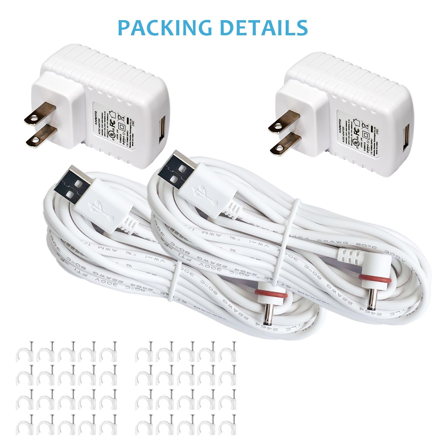 Karotto 16Ft Charging Cable With Adapter For Ring Camera,Ring Power Cord For Ring Stick Up Cam Battery 3Rd Gen,2Nd Gen And Ring