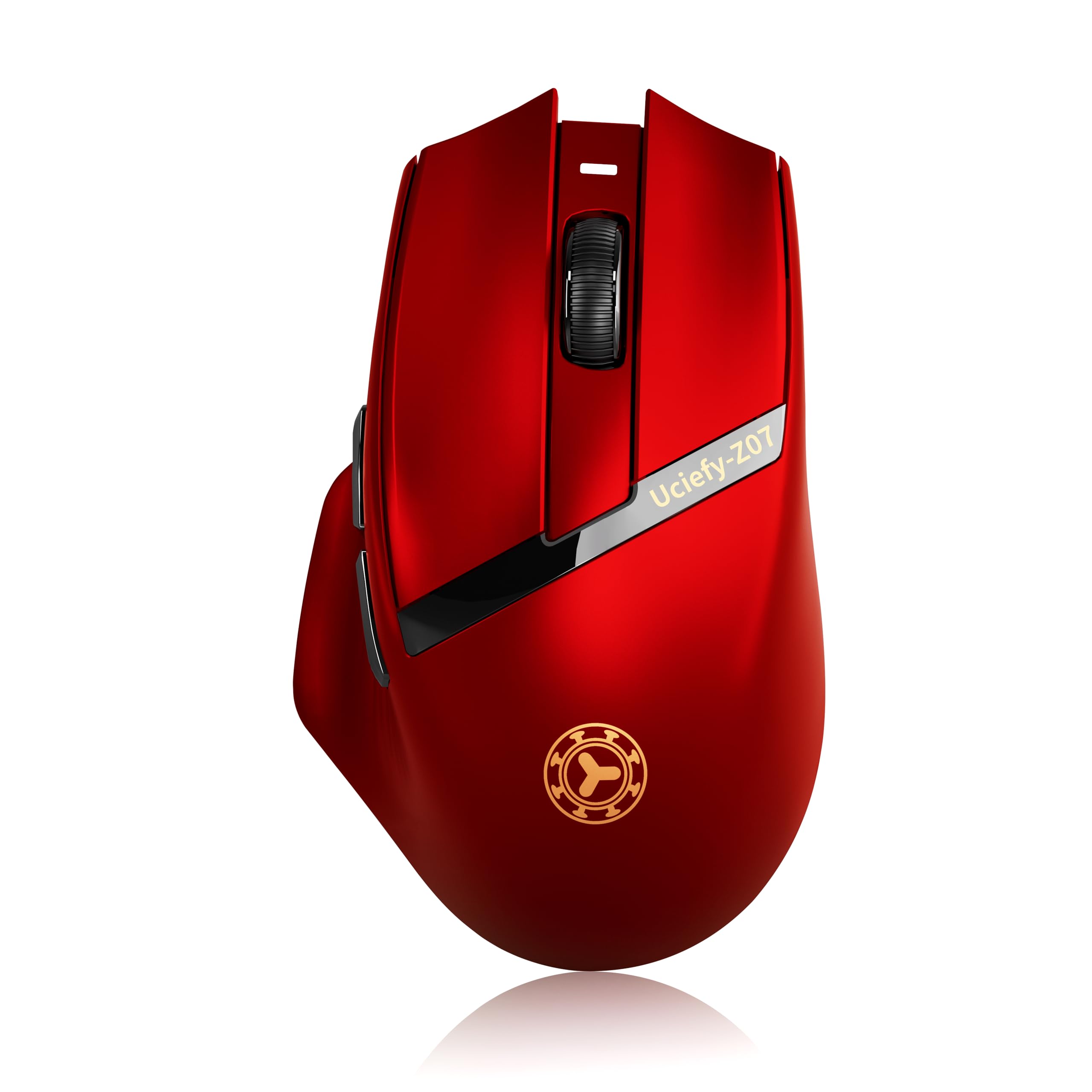 Uciefy Z07 Bluetooth Wireless Mouse, Rechargeable Mouse for Laptop/PCRed