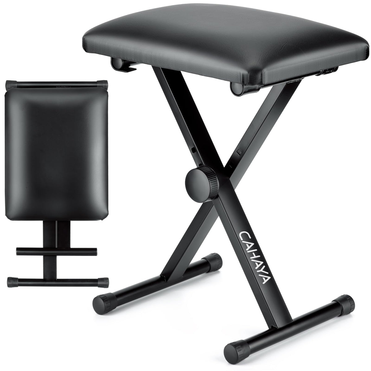 Cahaya Keyboard Bench X-Style Height Adjustable 16.3-19.6In Padded Cushion Piano Stool Bench Keyboard Chair For Keyboards Piano 