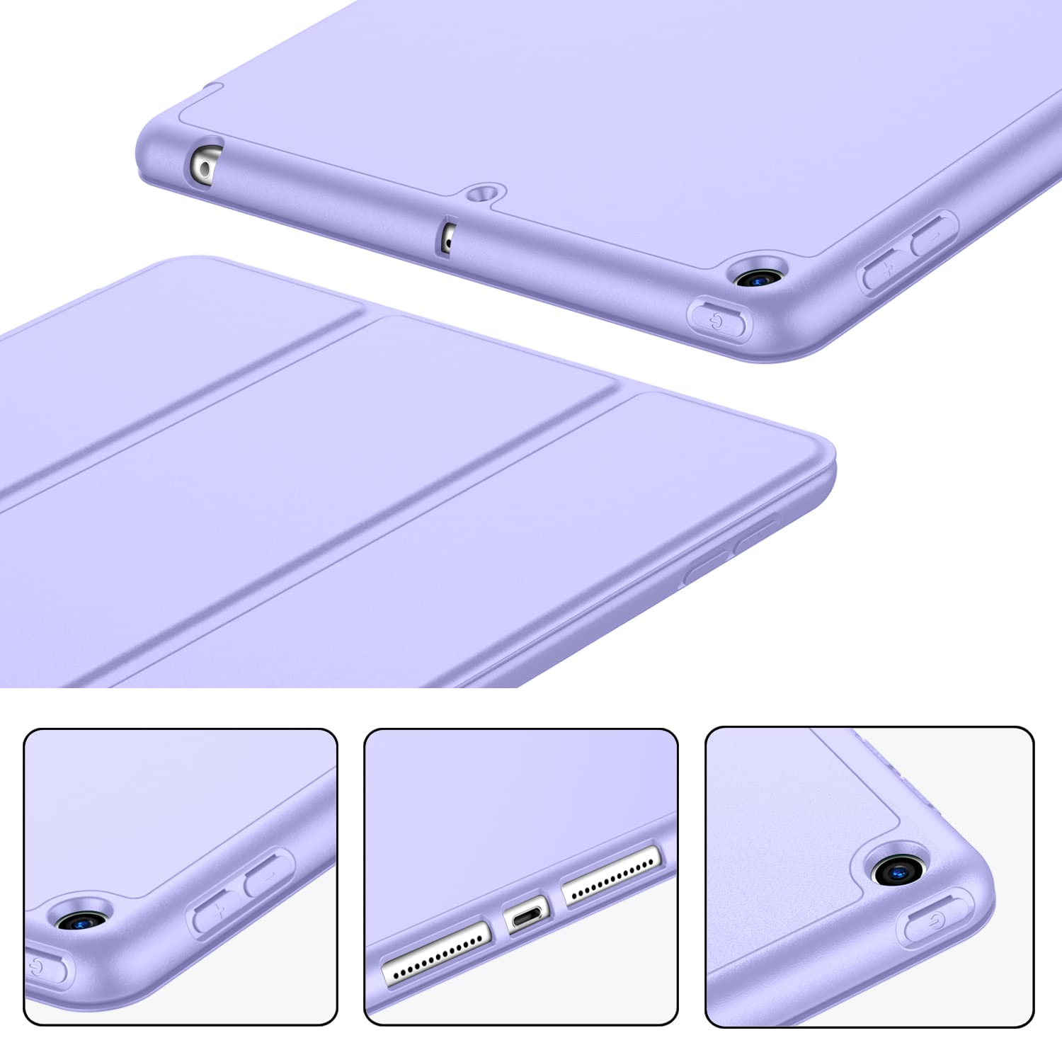 Imieet Ipad 9.7 Case (2018/2017 Model, 6Th/5Th Generation), Smart Cover With Pencil Holder And Soft Baby Skin Silicone Back And Full Body Protection, Auto Wake/Sleep Cover (Light Purple)