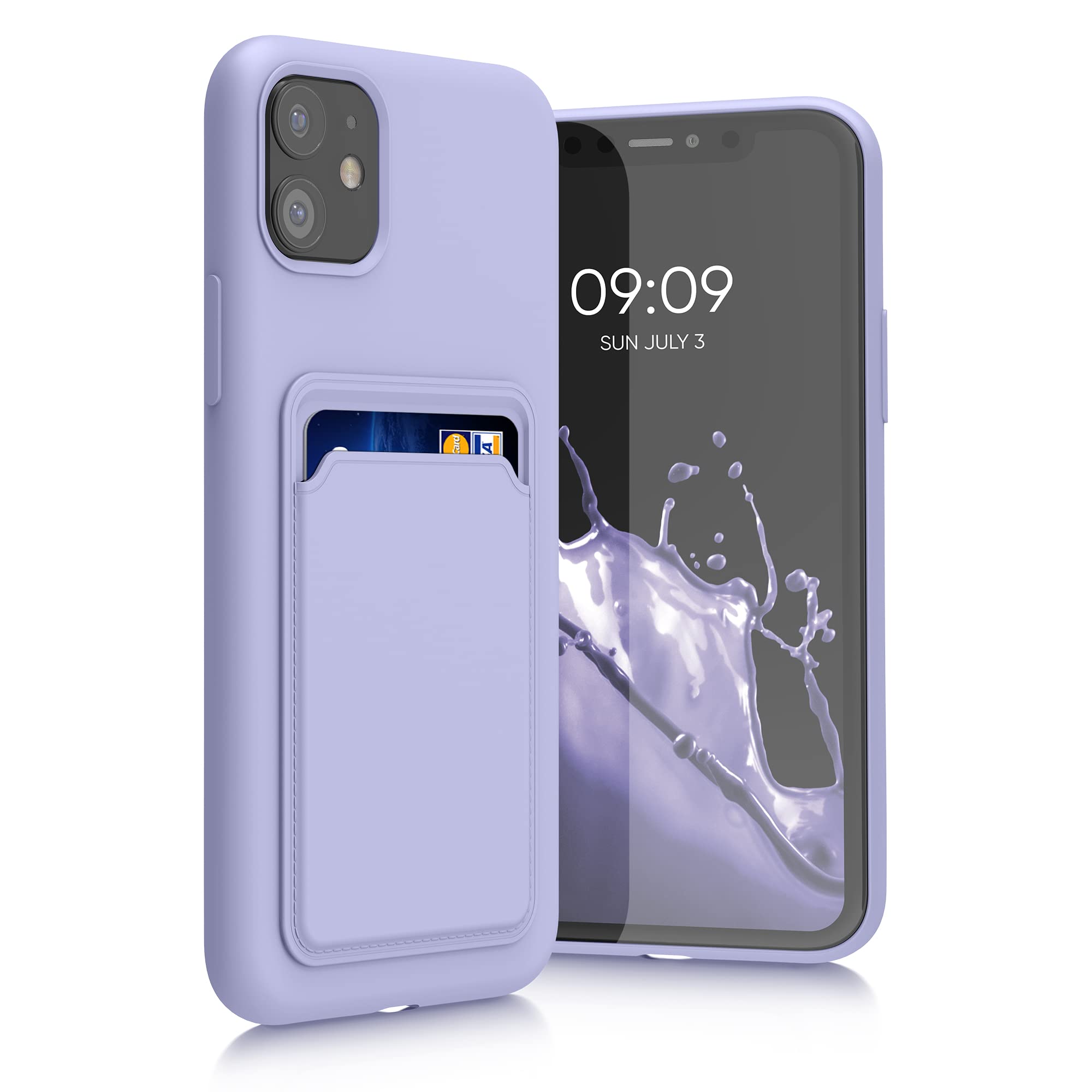 Kwmobile Case Compatible With Apple Iphone 11 Case   Tpu Phone Cover With Credit Card Holder   Lavender