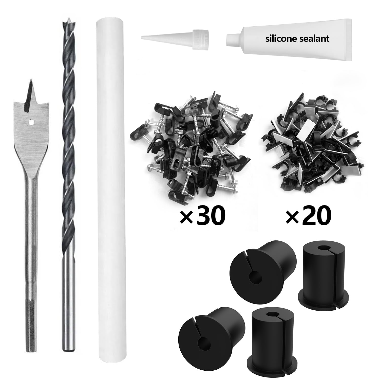 1 Inch Cable Routing Kit For Starlink,4Pcs Wall Grommet Bushing Starlink Masonry Routing Kit Including Threading Cables Tool Thr