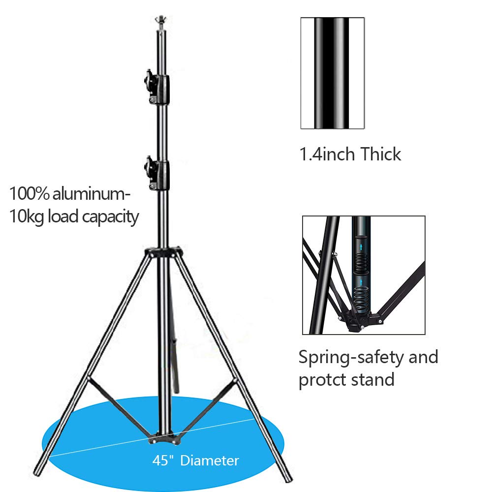 Slow Dolphin Photo Video Studio 12Ft (W) X 10Ft (H) Heavy Duty Adjustable Photography Backdrop Stand Background Support System Kit With Carry Bag