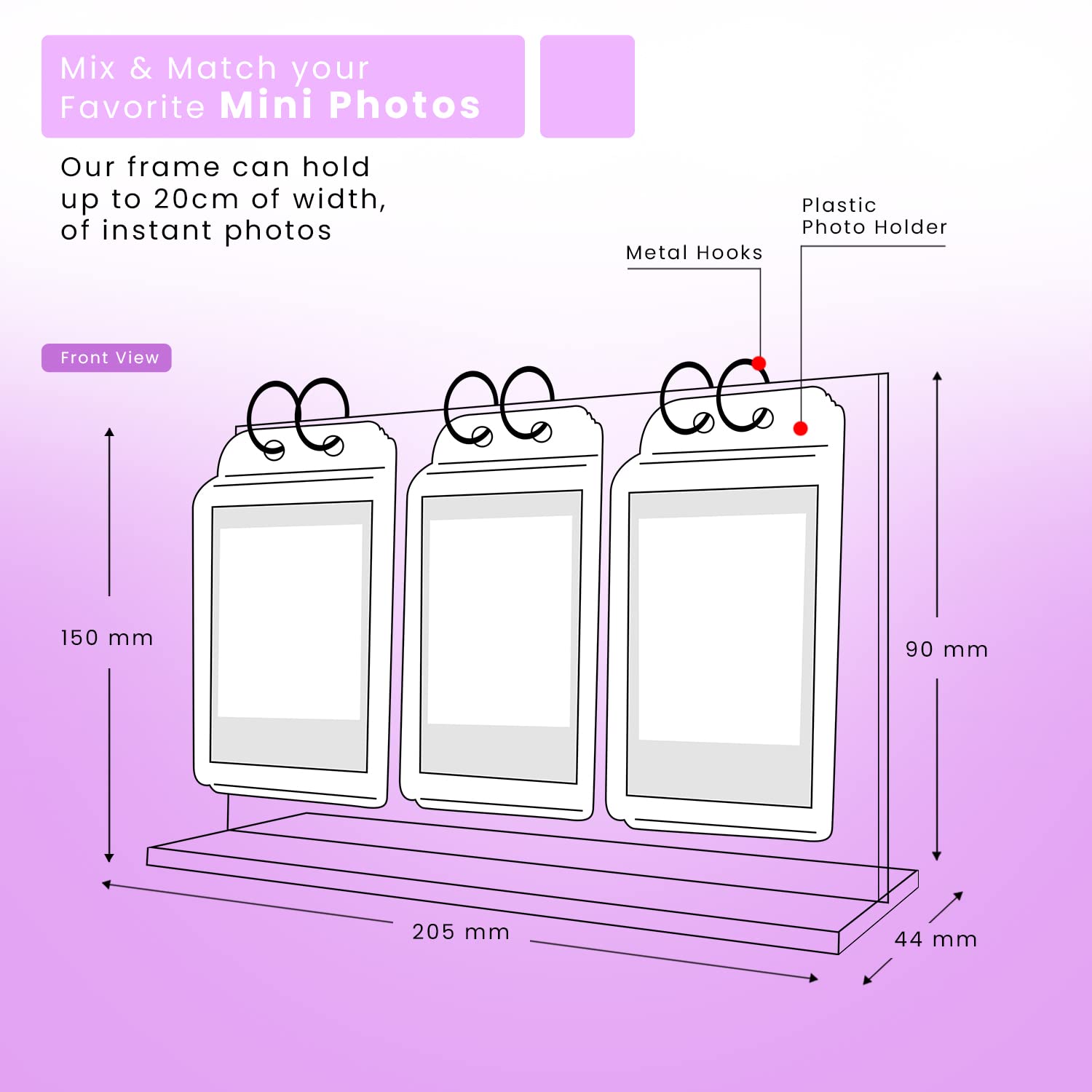 Elil Instax Mini Photo Calendar, Instax Accessories Instax Flip Frame Holds 25 Instax Mini Film, Instax Mini Picture Frame Compa