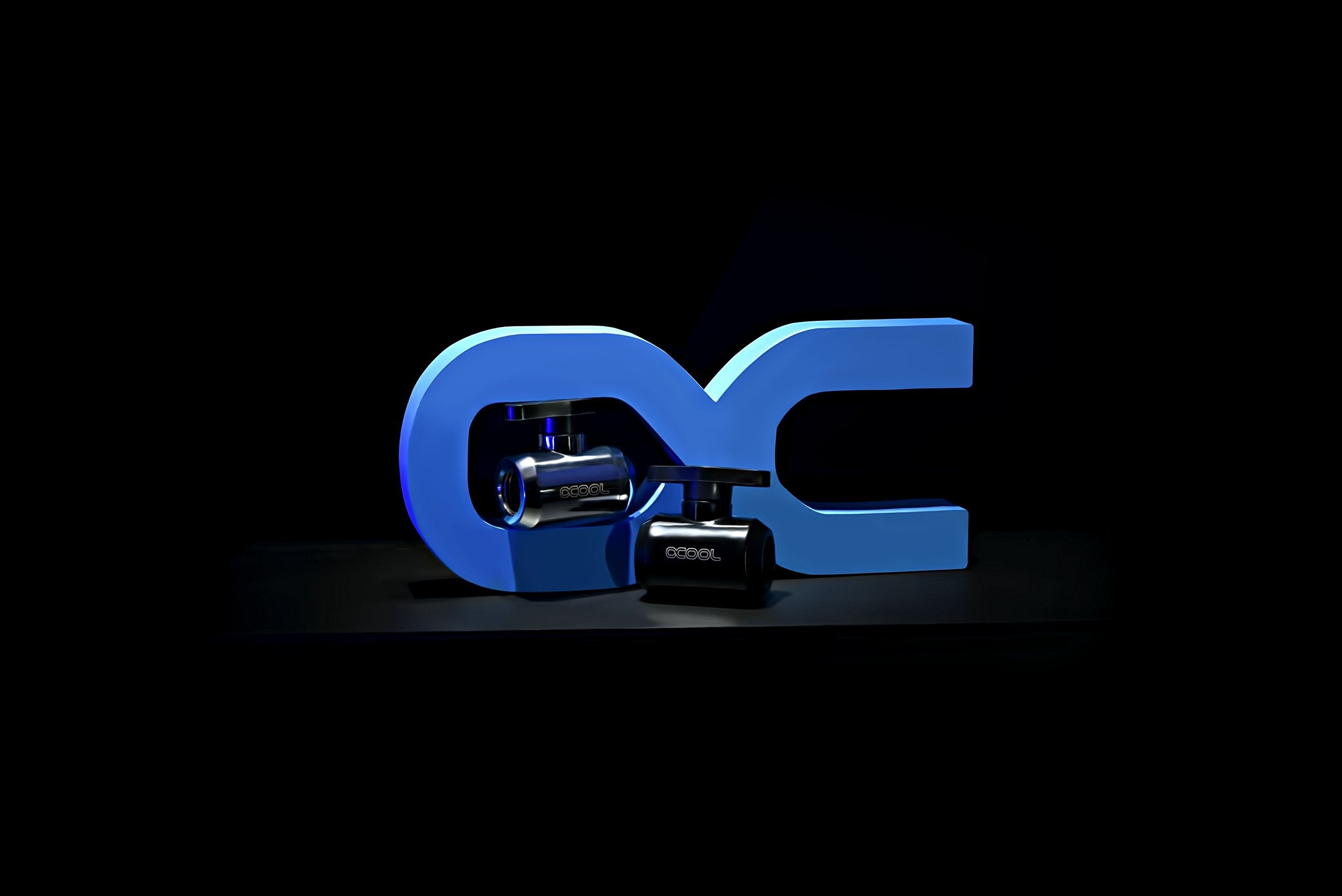 Alphacool G1/4'' Eiszapfen Series 2 Way Ball Valve, Deep Black