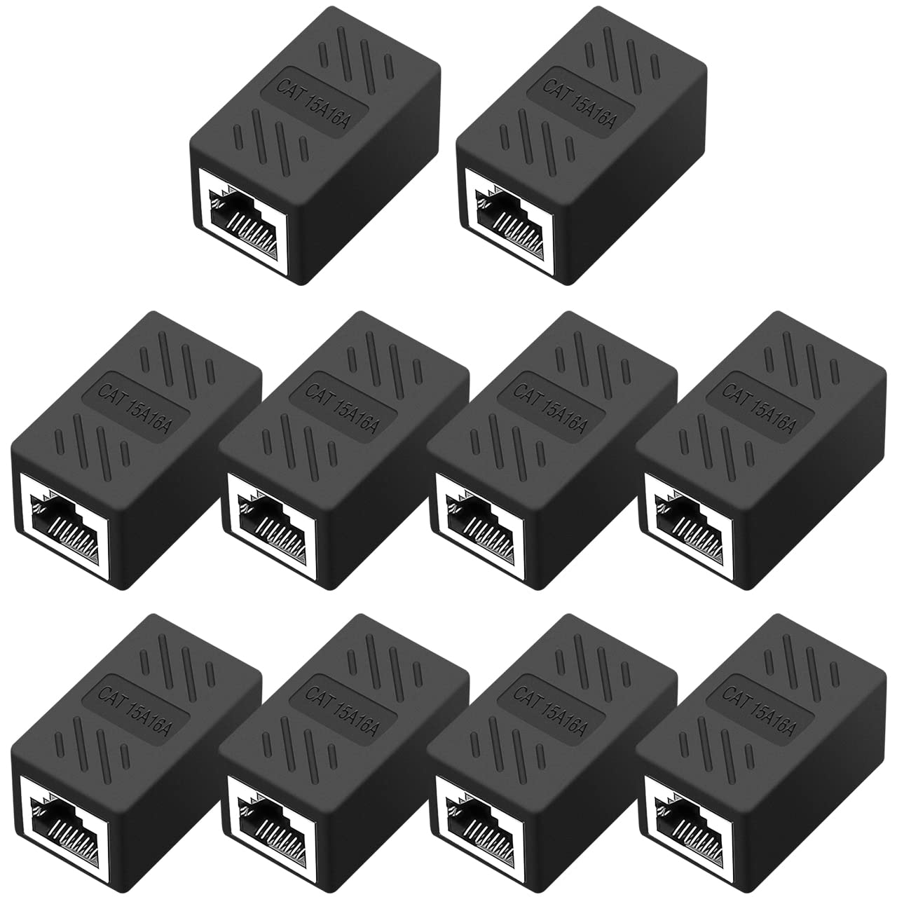 Qingler Rj45 Cat6 Coupler Ethernet Extender Connector, 10 Pack In Line Coupler Cat7 Cat6 Cat5E Cat5 Ethernet Cable Extender Fema