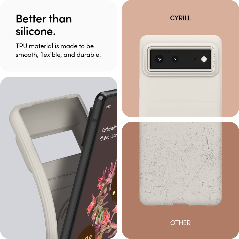 Cyrill Stone Compatible With Google Pixel 6 Case (2021), Slim Protective Tpu With Smooth, Anti Scratch Feel   Cream