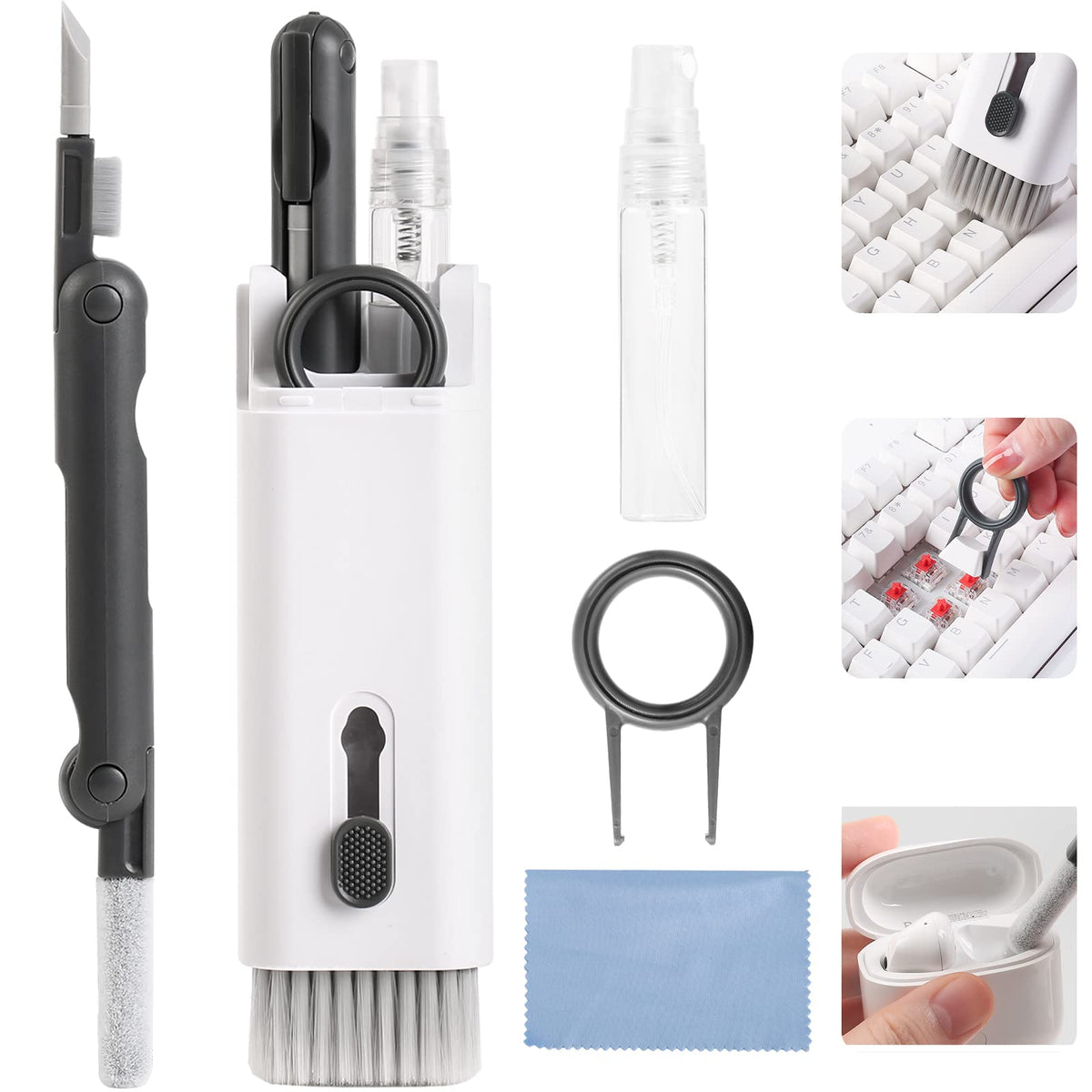 7 In 1 Electronic Cleaner Kit, Cleaning Kit For Monitor Keyboard Airpods Macbook Ipad Iphone Ipod, Screen Dust Brush Including S
