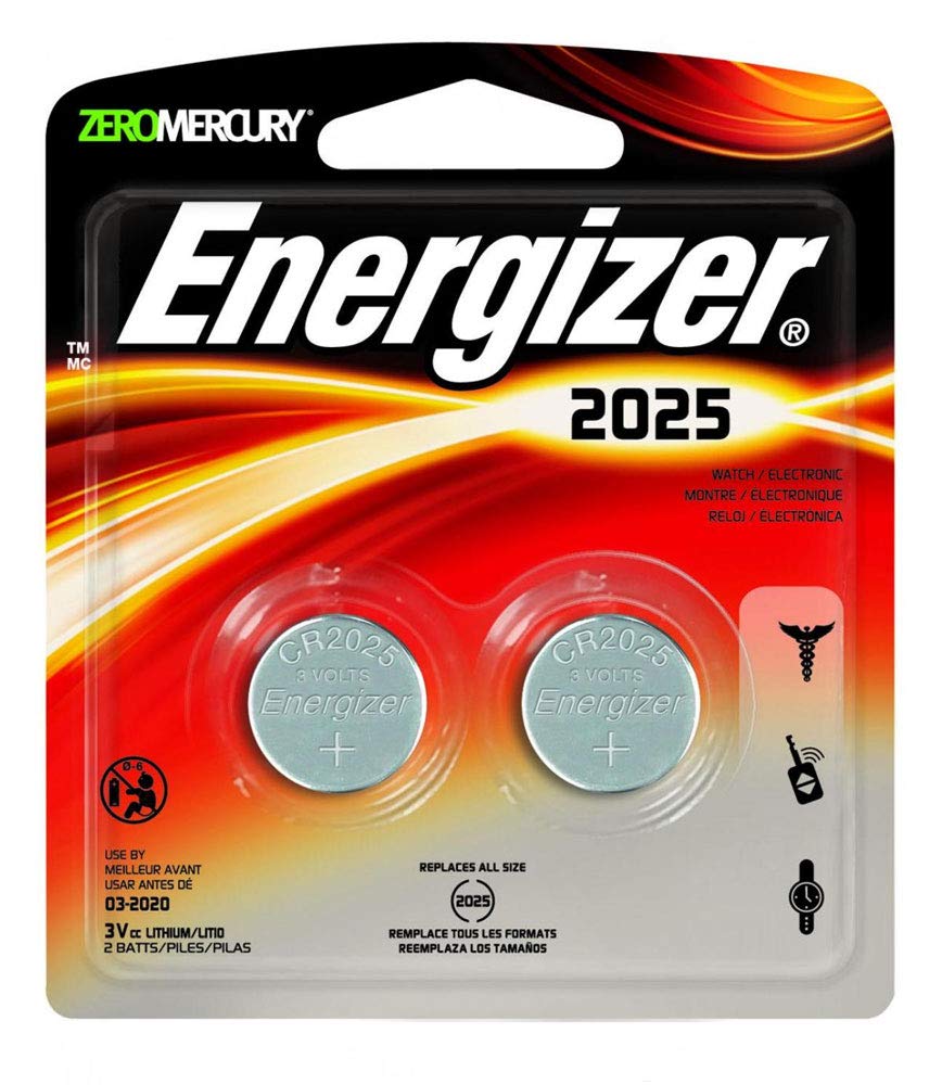 Energizer   Lithium Batteries 3.0 Volt For Cr2025/Dl2025/Lf1/3V (2 Pack, Total 4)