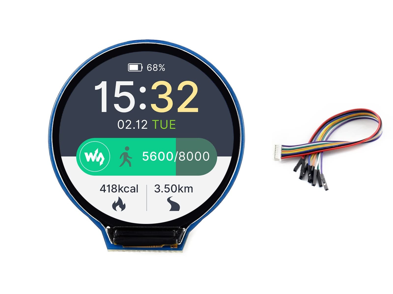 1.28inch Round LCD Display Module 240  240 Resolution 65K RGB LCD HAT for Raspberry Pi 4B/3B+/3B/2B/Zero/Zero W/Zero WH, Jetson 