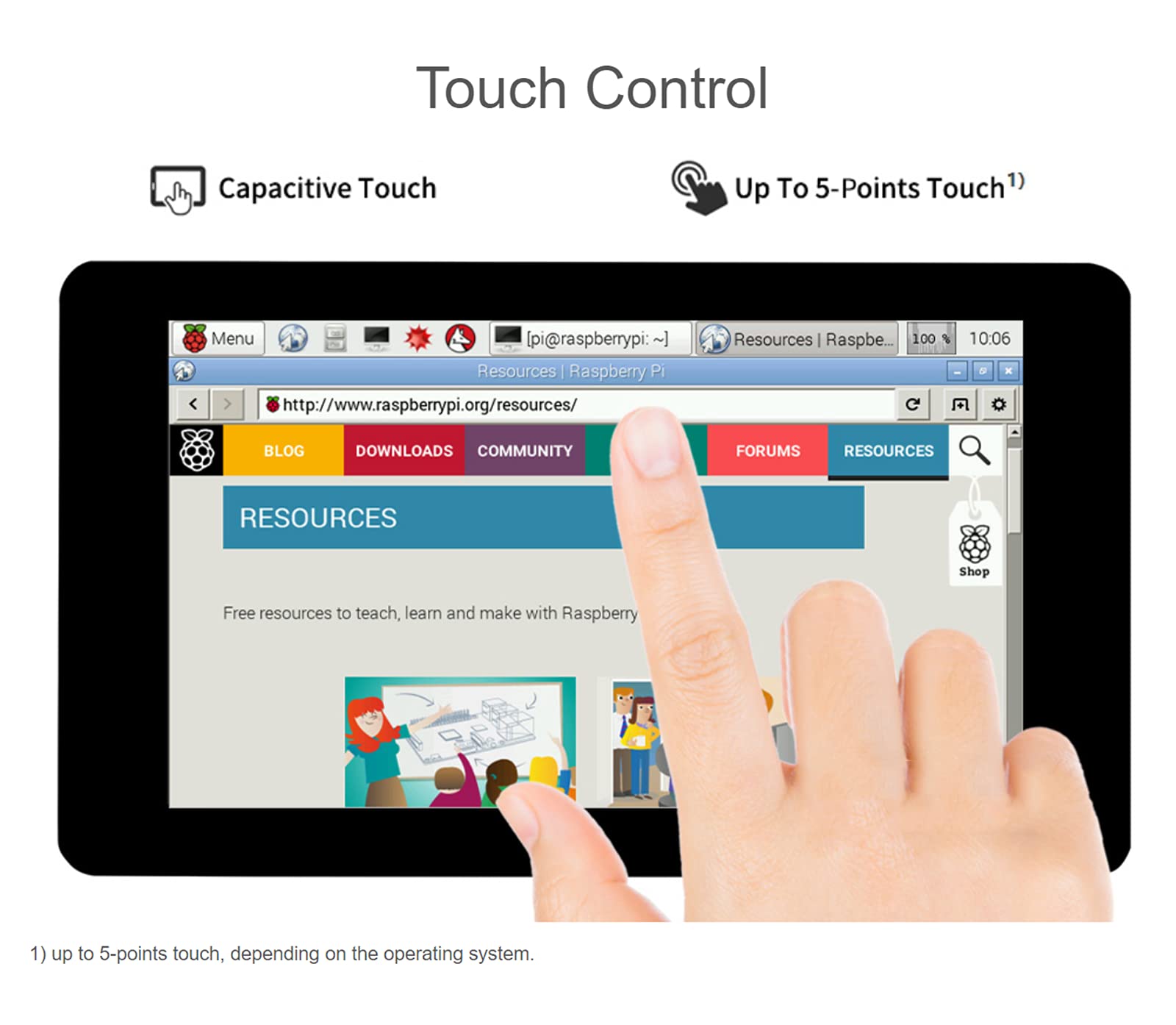 Waveshare 7 Inch Dsi Lcd Touch Screen 800  480 Monitor For Raspberry Pi 4B/3B+/3A+/3B/2B/B+/A+, Capacitive Tft Display Module Te