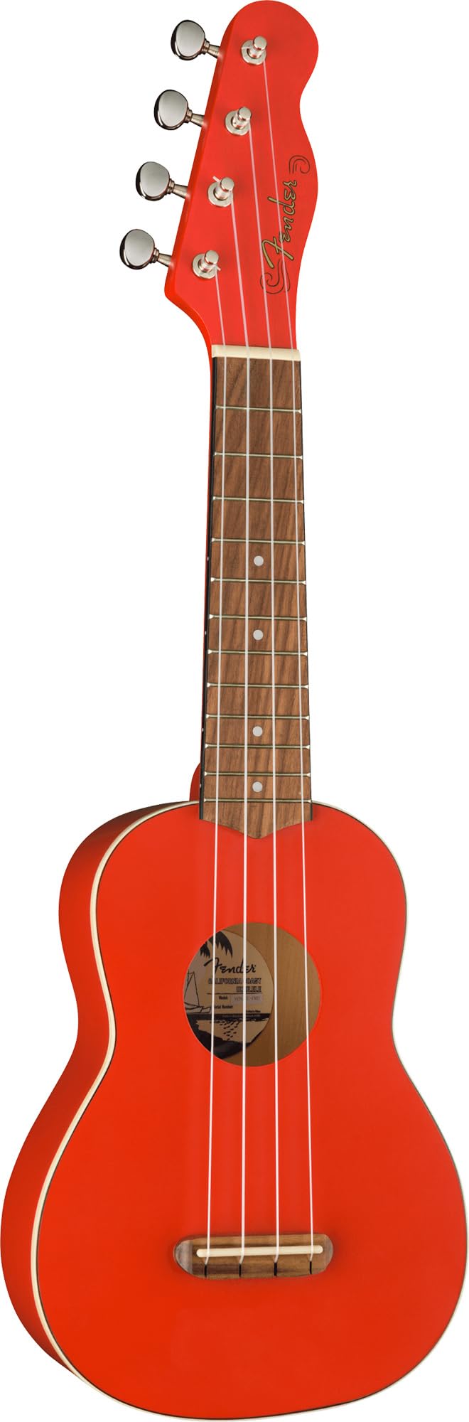 Fender Limited Edition Venice Soprano Ukulele   Fiesta Red Bundle With Gig Bag, Tuner, And Austin Bazaar Instructional Video