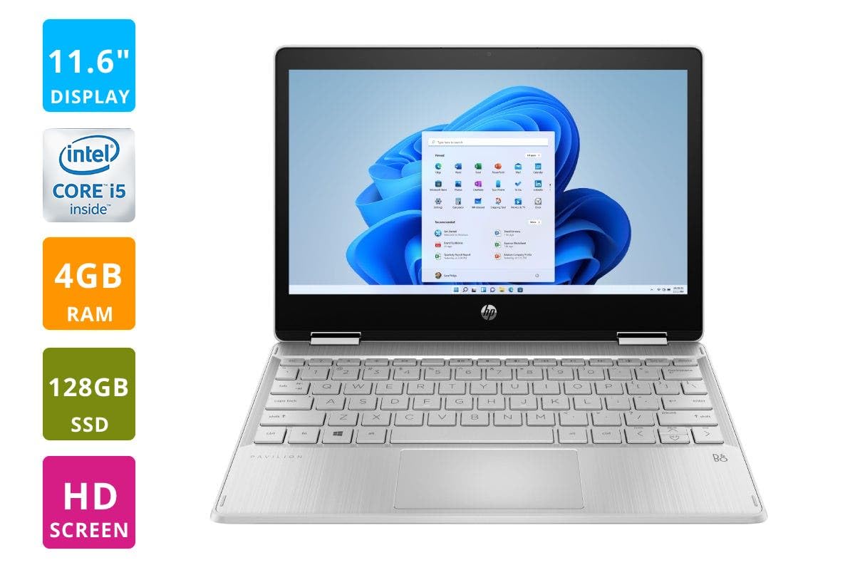 Hp   Pavilion X360 2 In 1 11.6Inch Touch Screen Laptop   Intel Pentium Silver   4Gb Memory   128Gb Ssd   Natural Silver 11 11.99