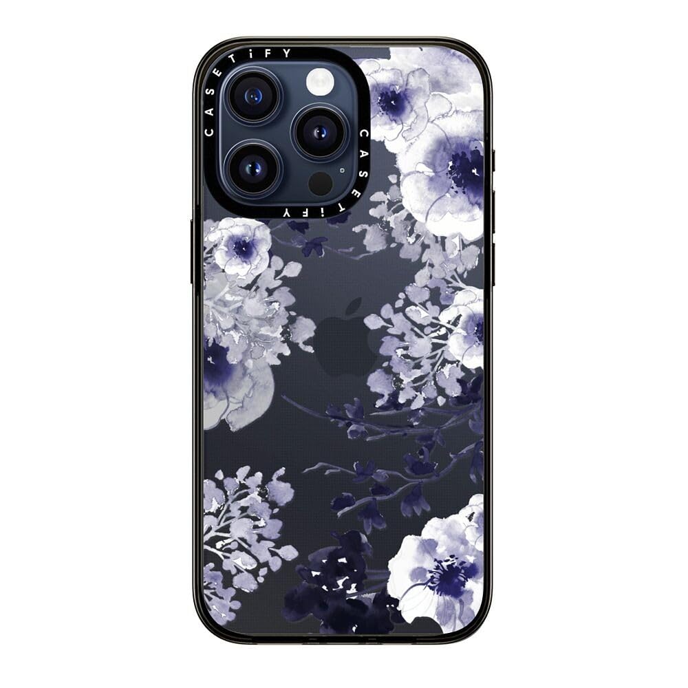 Casetify Compact Case For Iphone 15 Pro Max [2X Military Grade Drop Tested / 4Ft Drop Protection]   Blue Spring   Clear Black