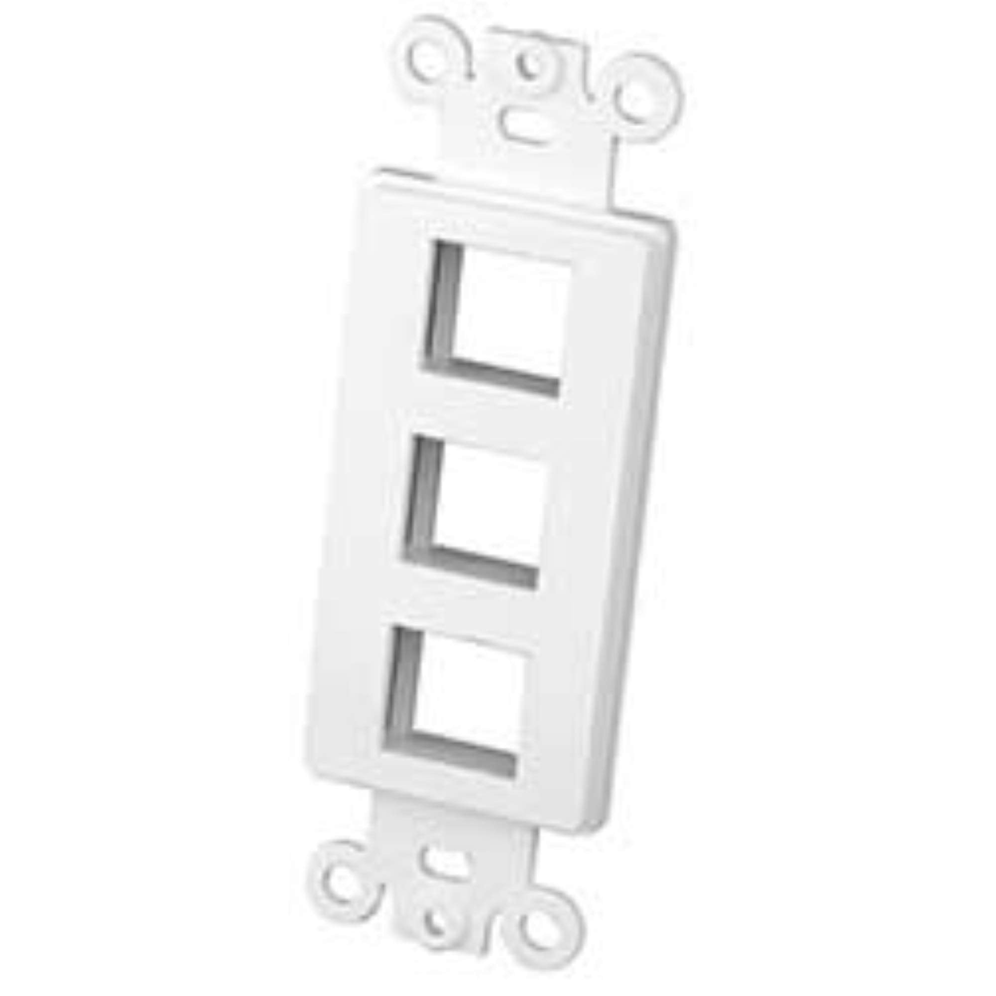 Vanco 820323 Decor Style MultiMedia Wall Plate Inserts 3 Port