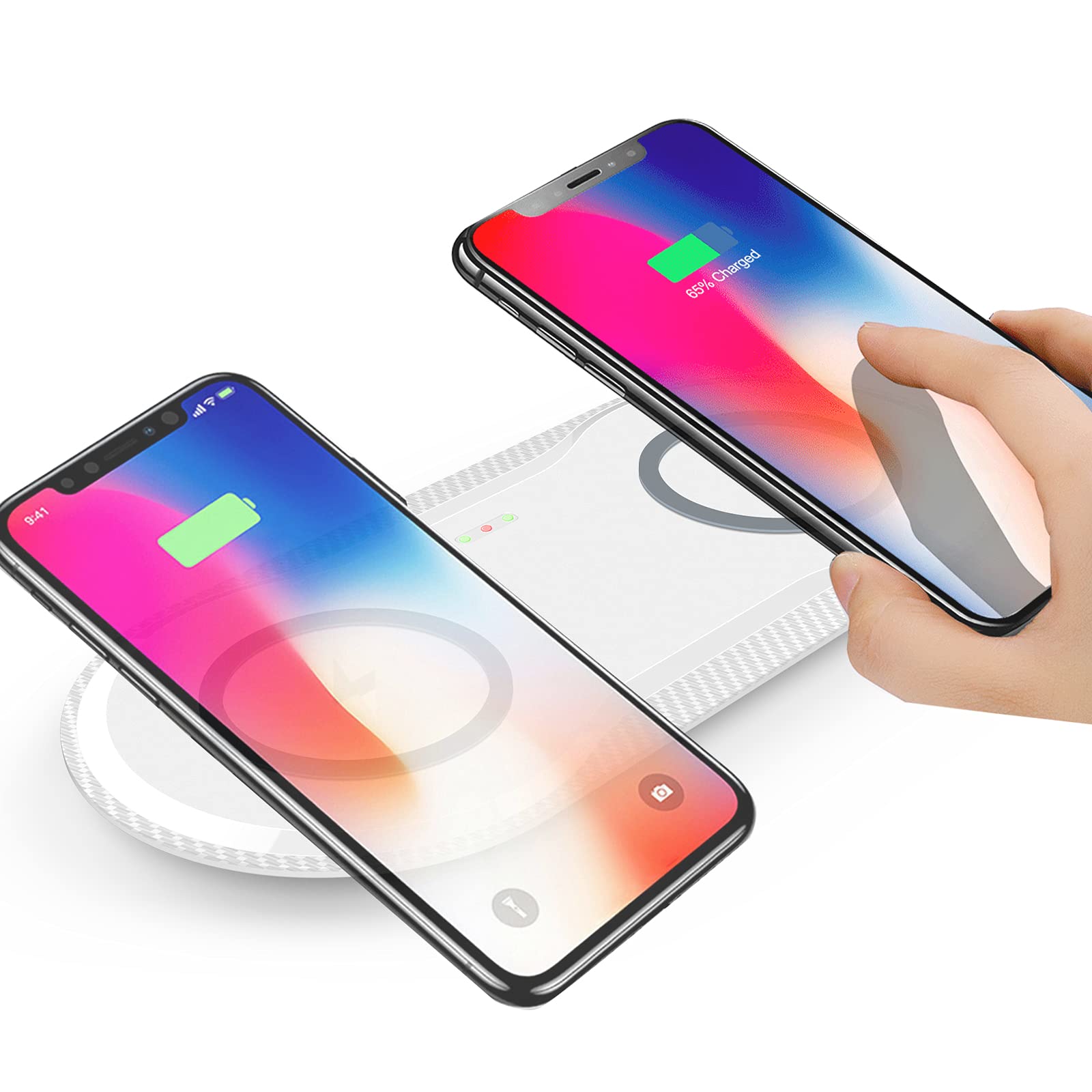 30W Wireless Charger, Vchiming 2 In 1 Wireless Charging Pad, Dual 15W Wireless Charging Station For Galaxy Iphone Airpods Buds T