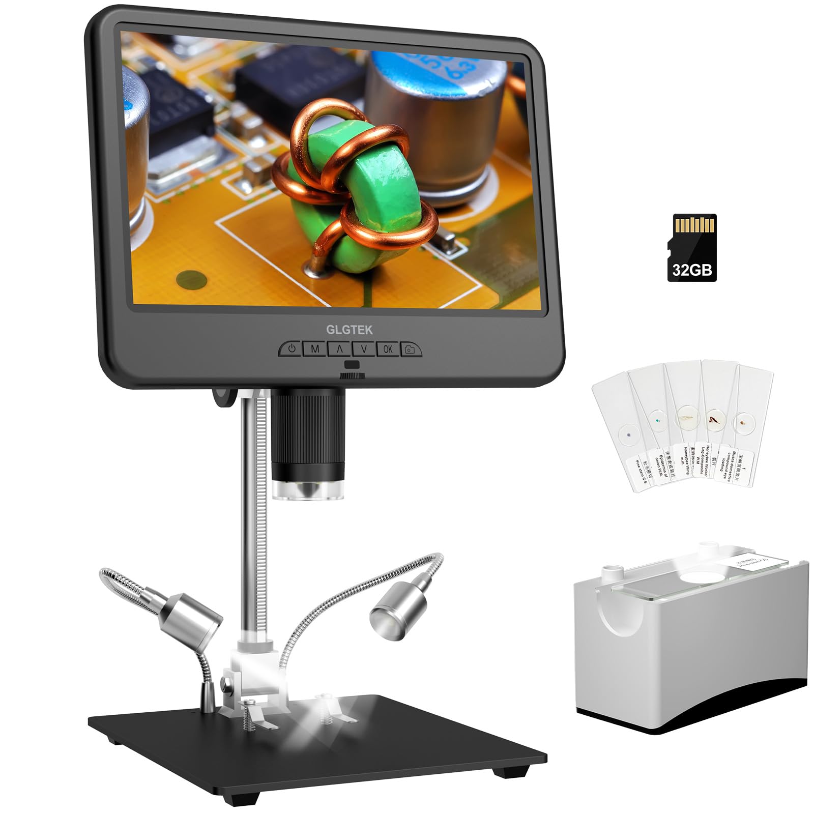 Glgtek Glg210 10.1'' Ips Digital Microscope For Adults, Coin Microscope For Error Coins With Light For Full View, Circuit Board