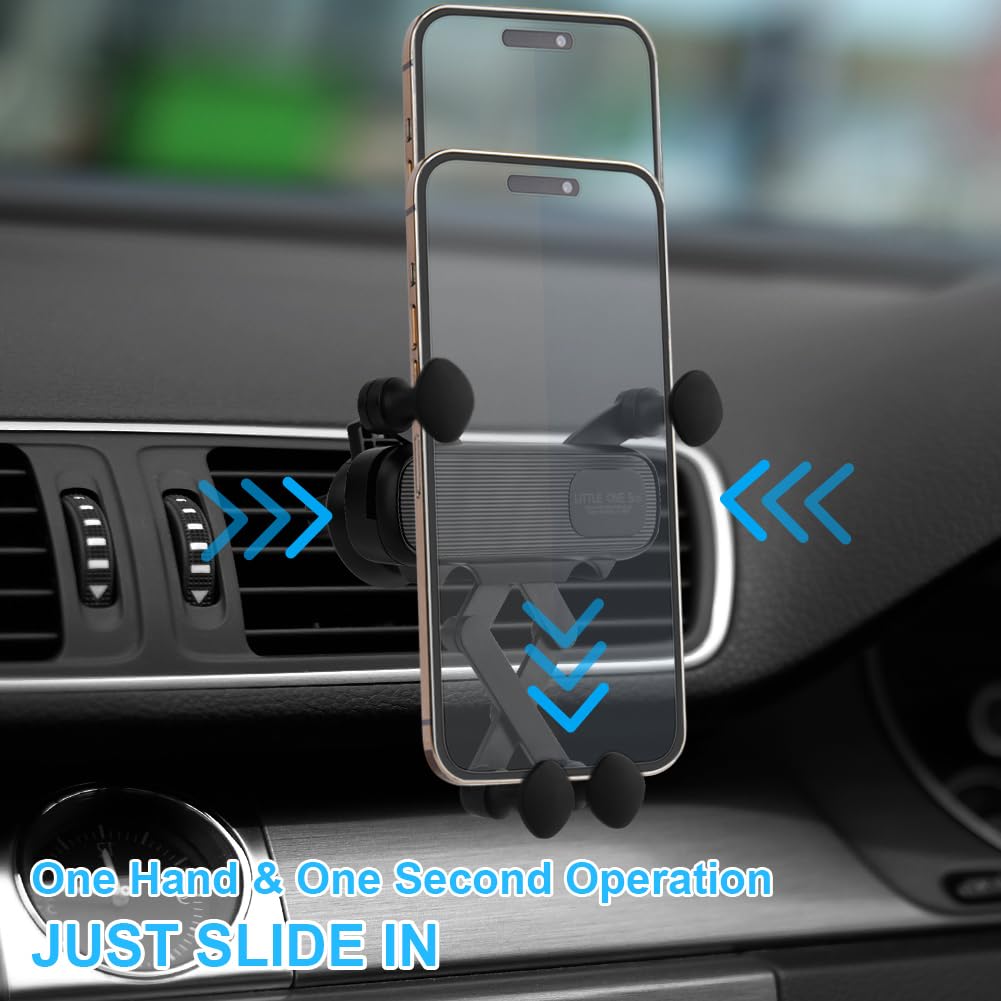 Axfee Phone Mount Holder For Car Vent, Upgrade Gravity Car Phone Holder Mount, Never Blocking Air Vent Clip Cell Phone Holder, C