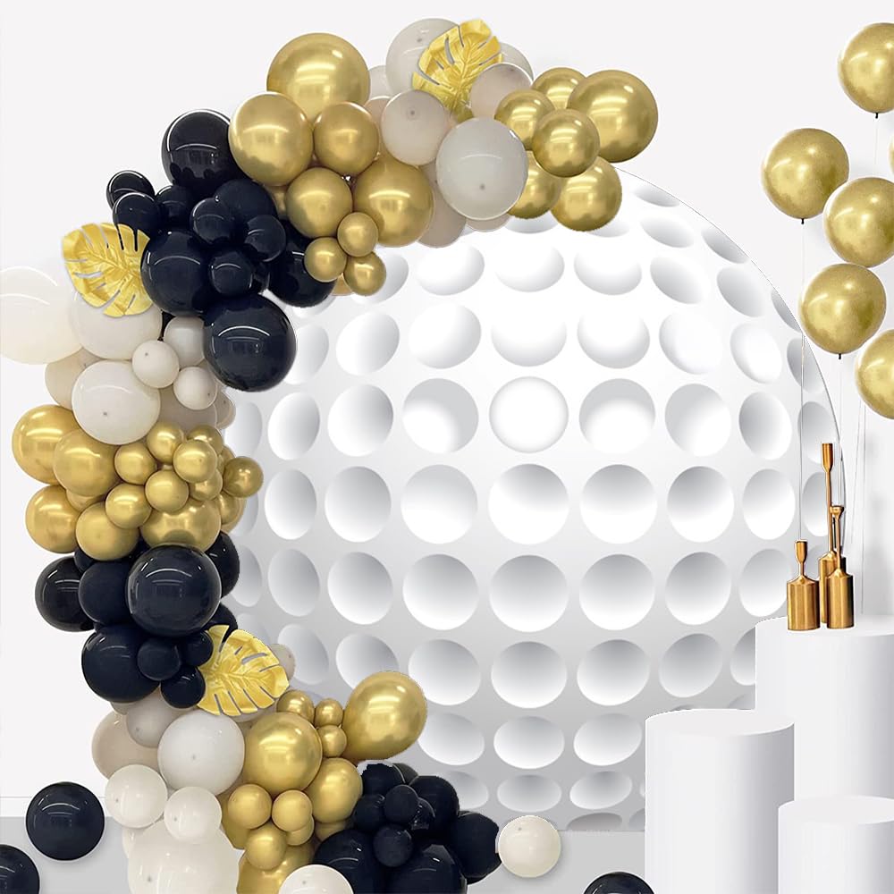 Leyiyi 7.2X7.2Ft Golf Birthday Party Round Backdrop Cover Outdoor Sports Theme Photography Background Circle Backdrop Cover For